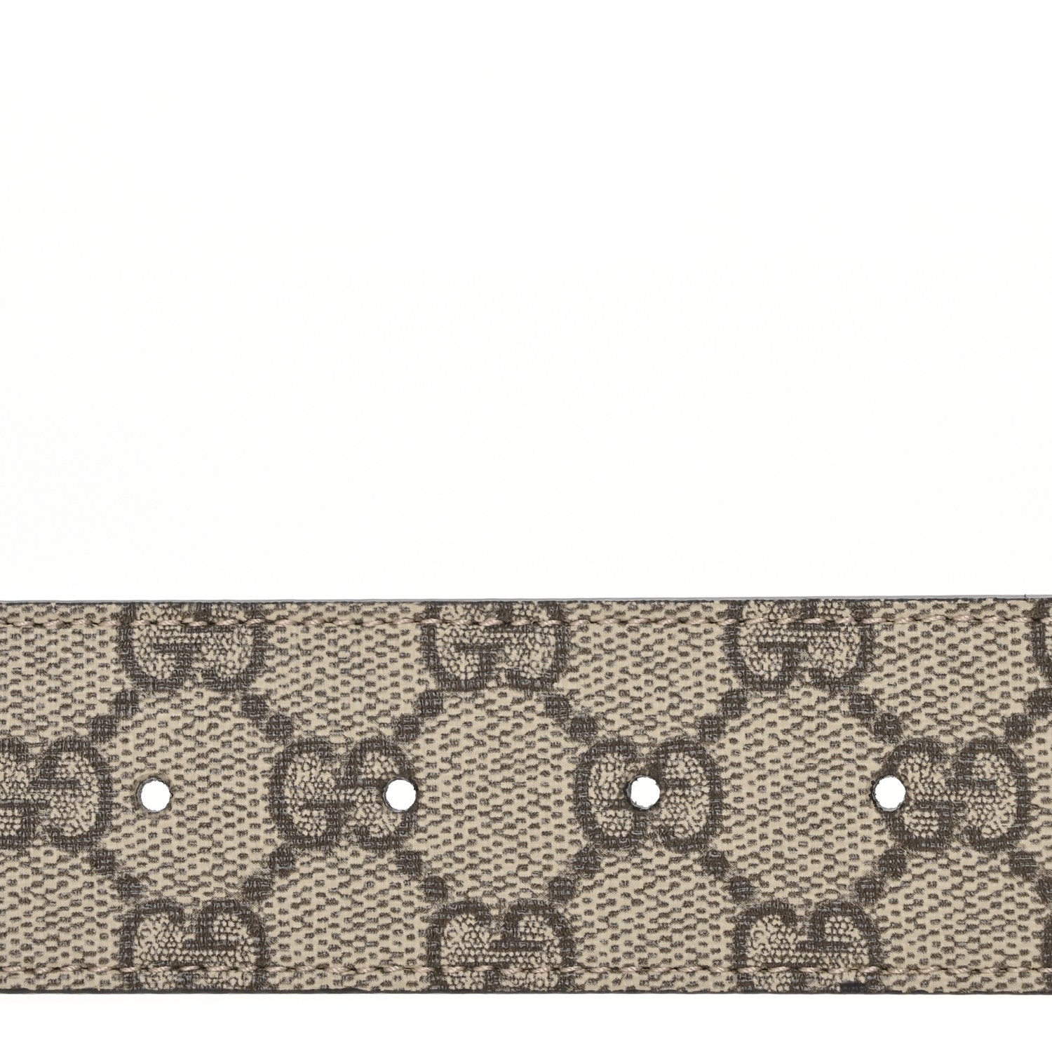GG Supreme Monogram Plutone Calfskin Enamel Double G 40mm Belt 120 48 Beige Ebony Mystic White