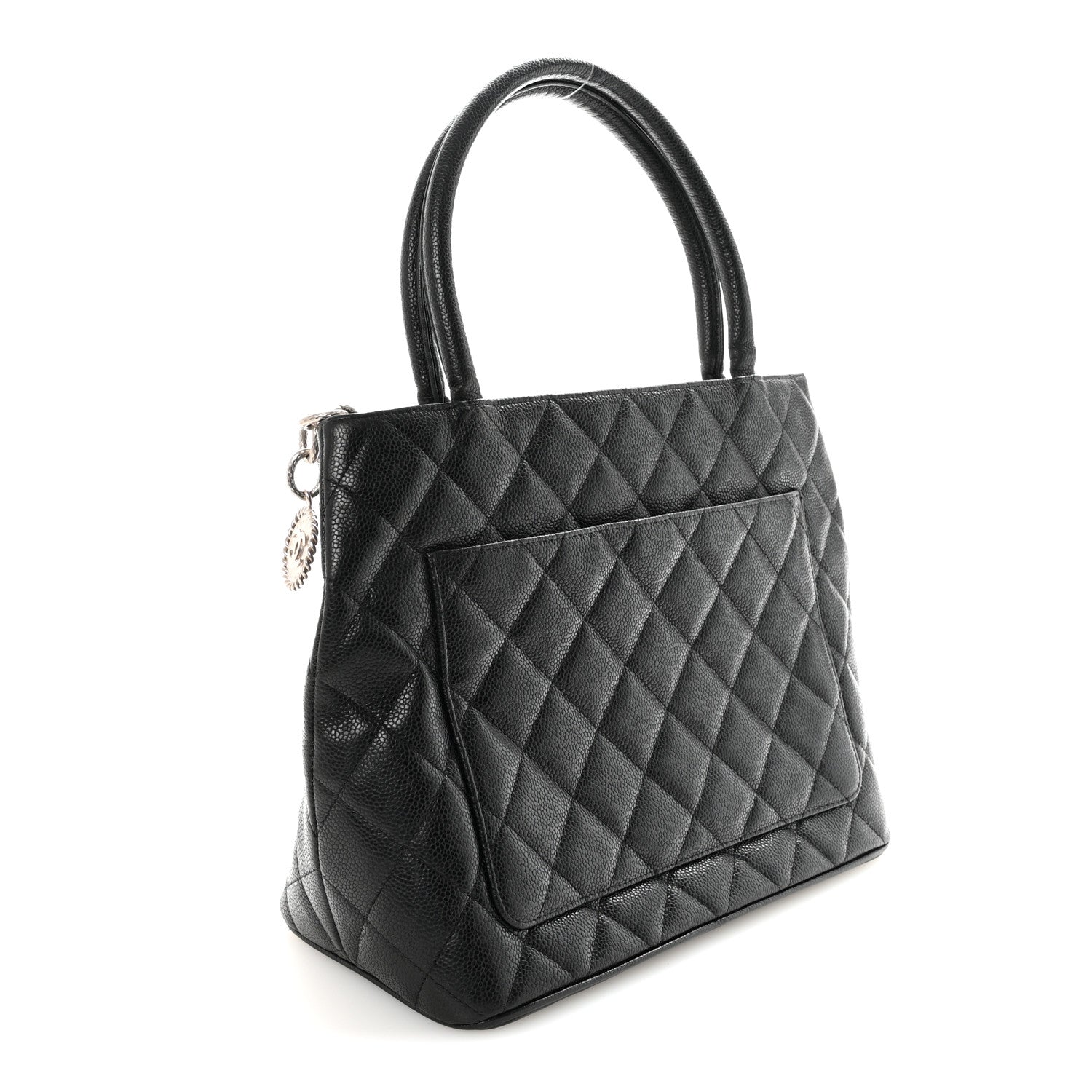 Caviar Quilted Medallion Tote Black