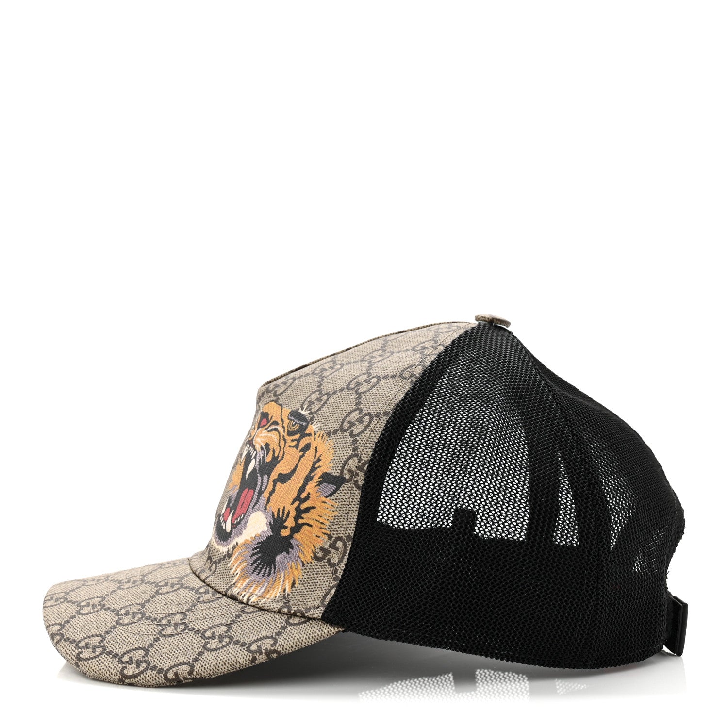 GG Supreme Monogram Tiger Print Baseball Hat L 59 Beige