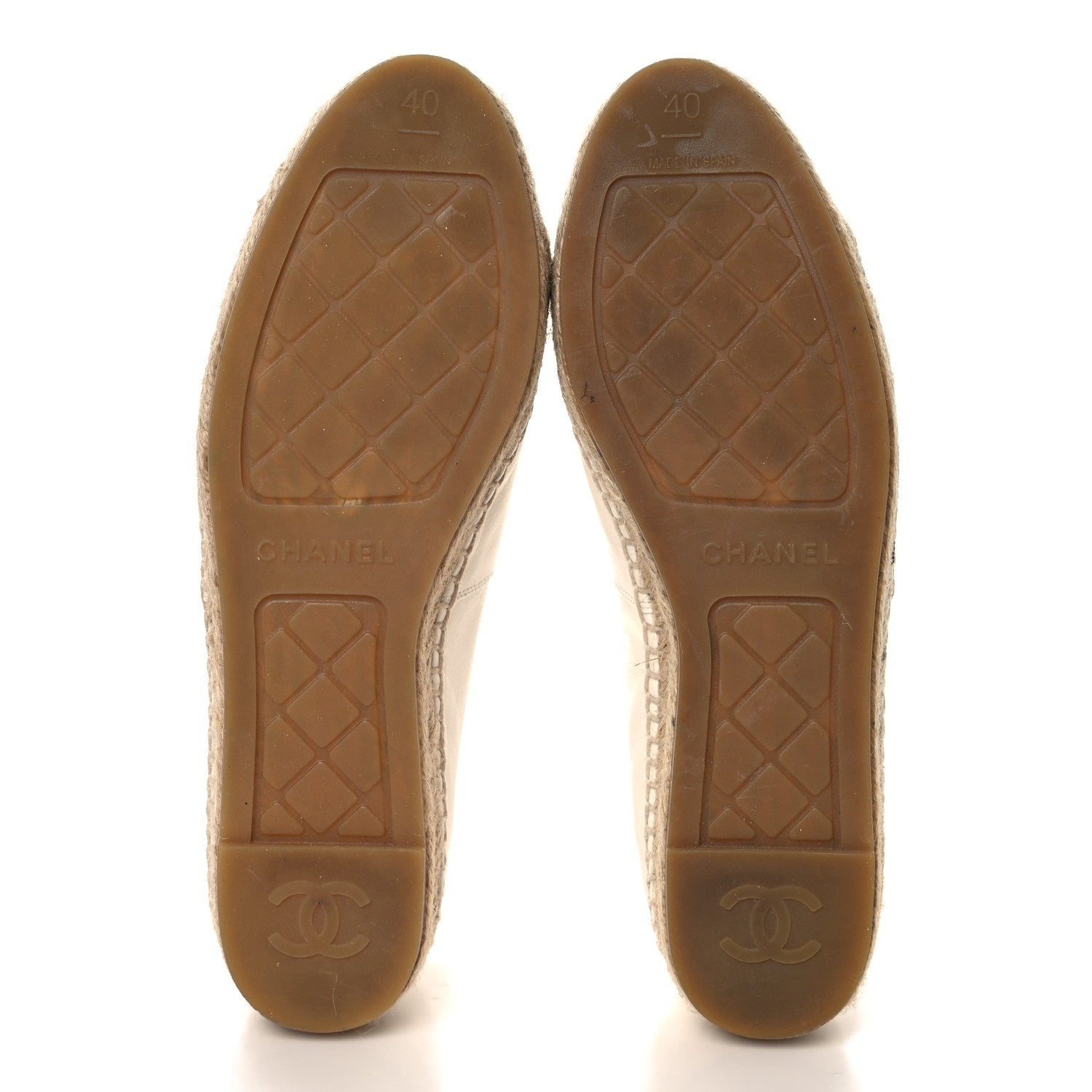 Lambskin CC Espadrilles 40 White Black