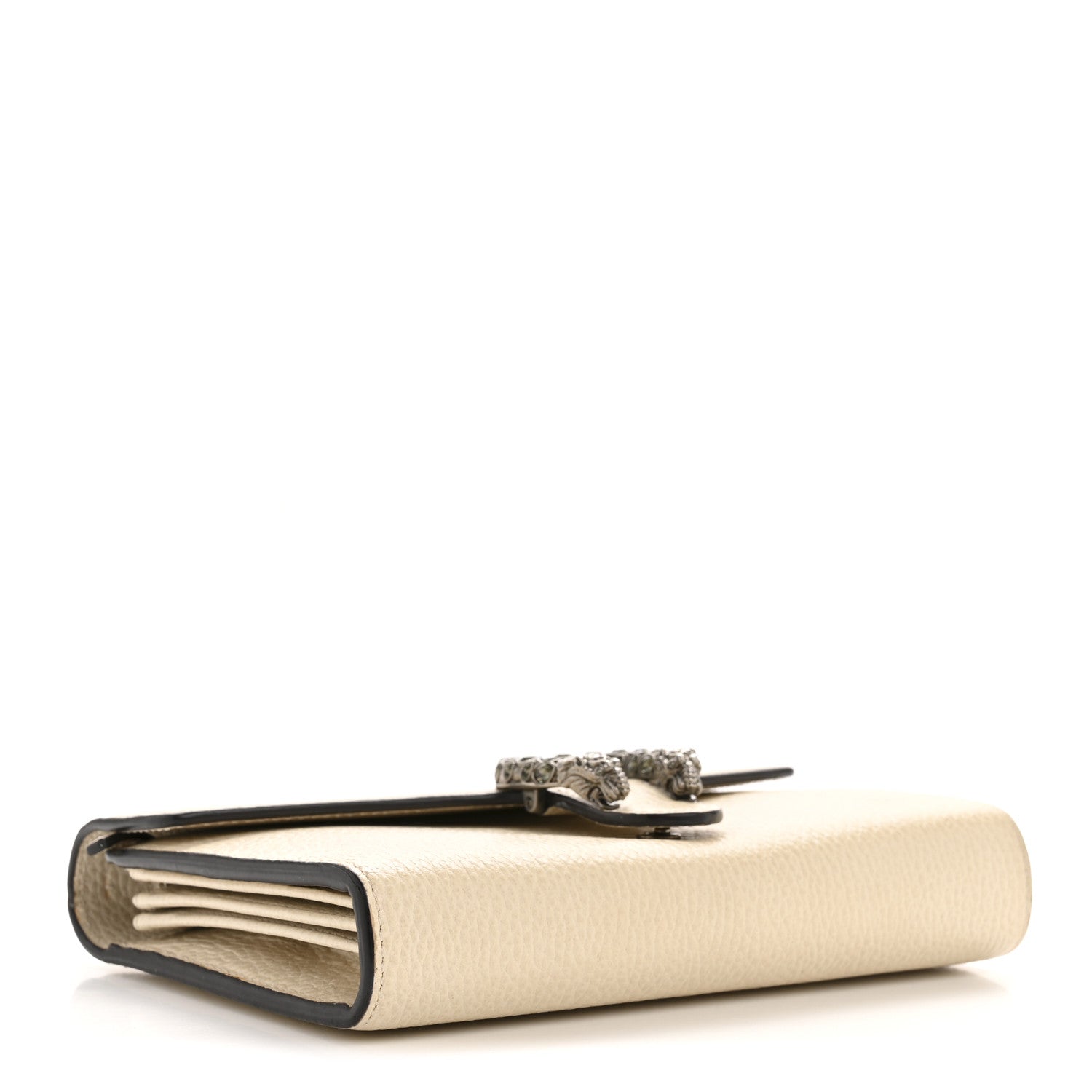 Dollar Calfskin Mini Dionysus Chain Wallet Mystic White