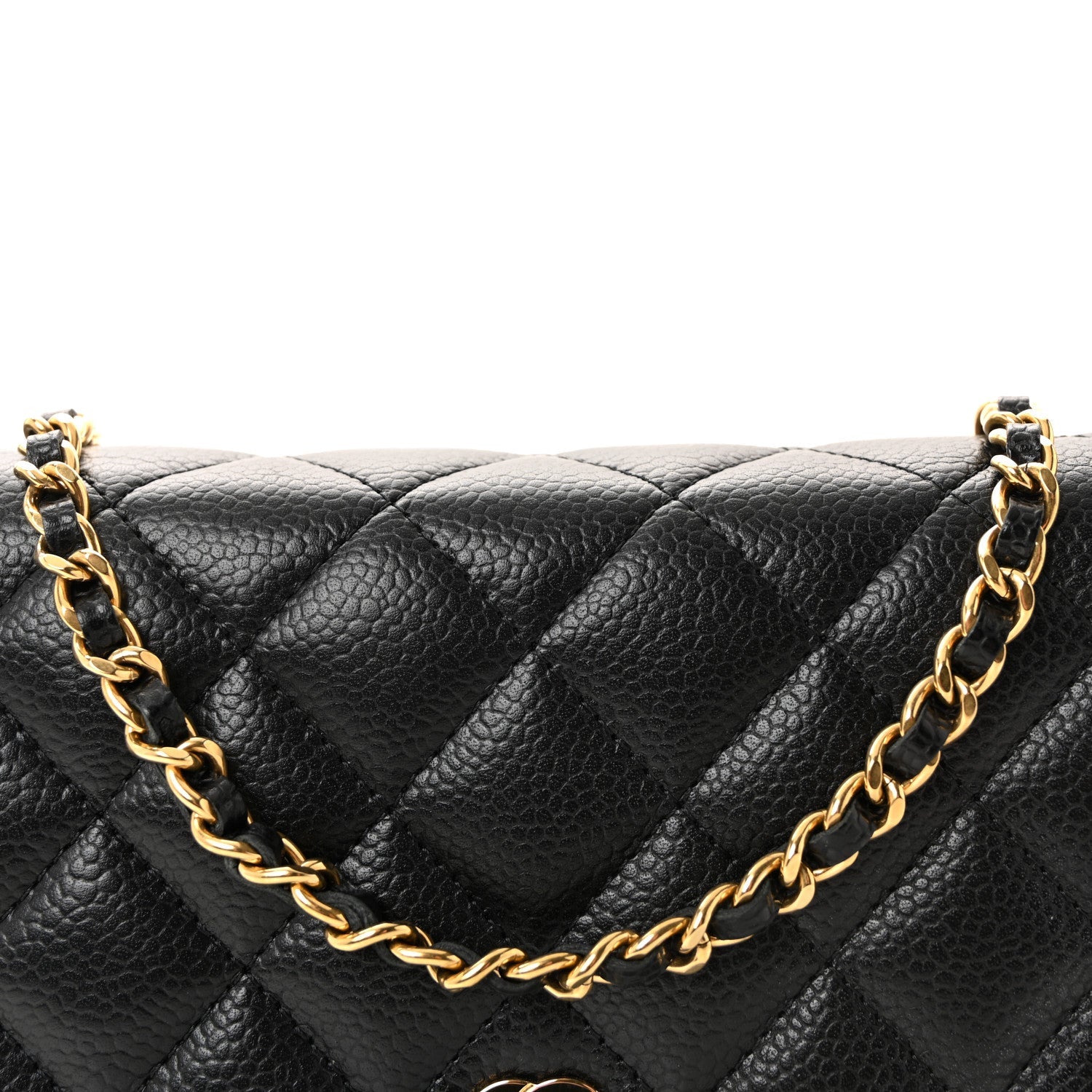 Caviar Quilted Wallet On Chain WOC Black