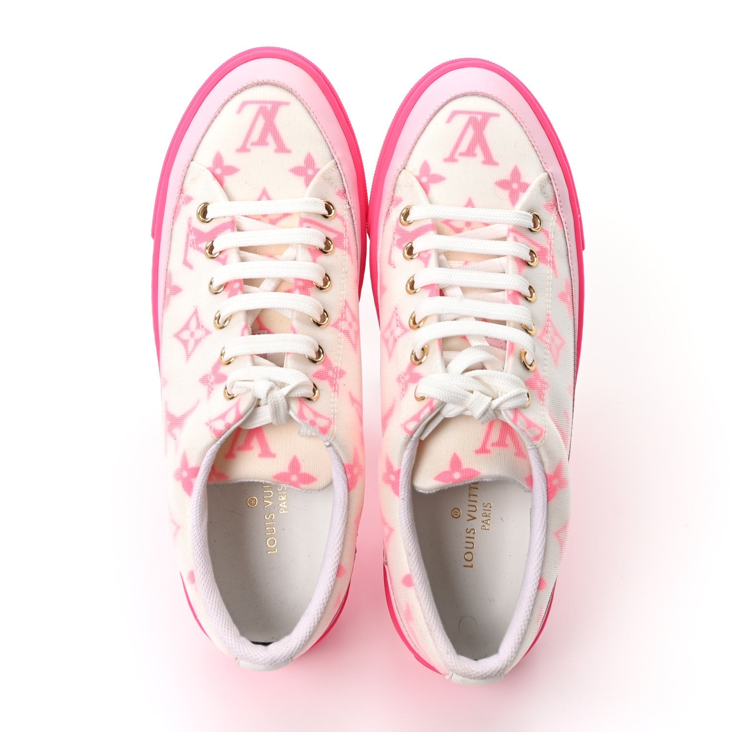Technical Fabric Monogram Stellar Sneakers 37 Rose Pop