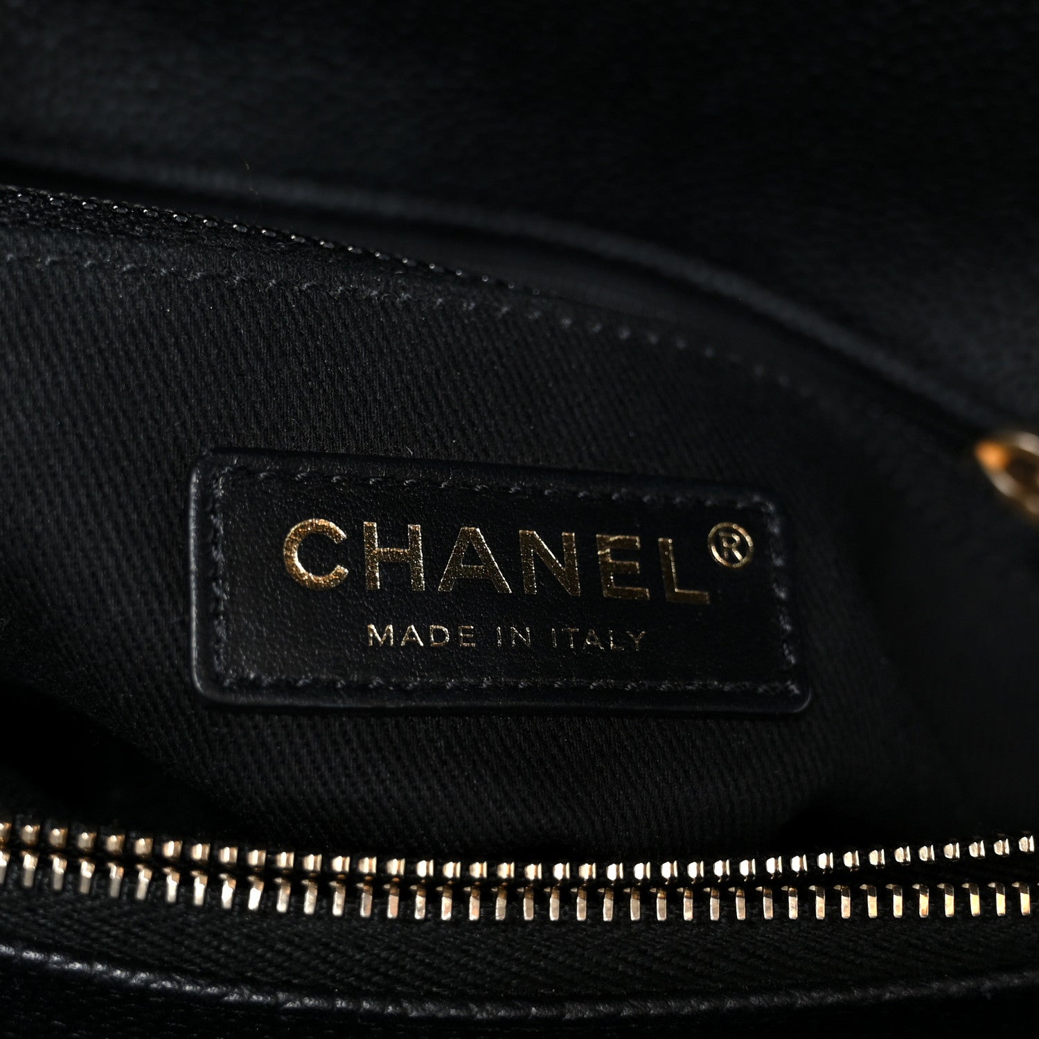 Grained Calfskin Stitched Flap Black