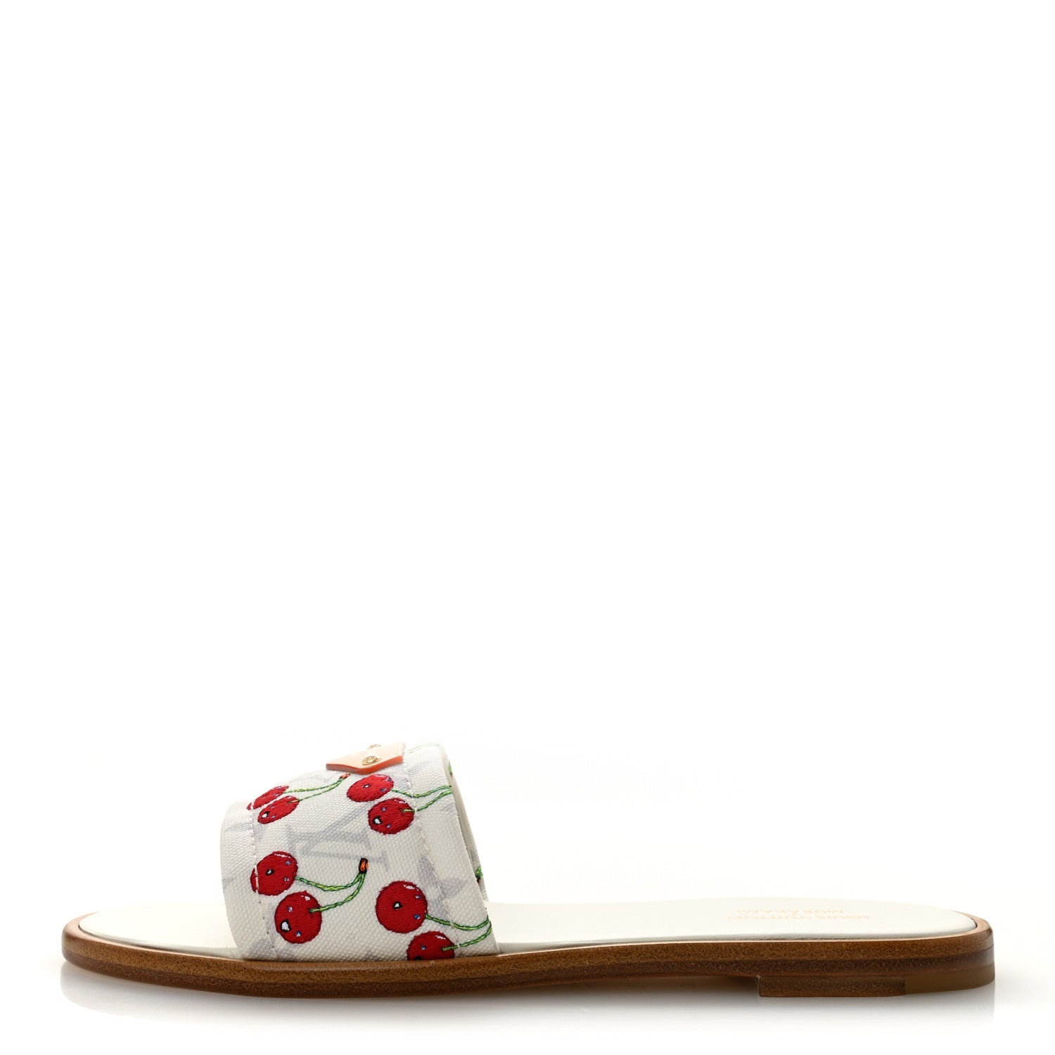 LV x TM Raffia Monogram Cerises Lily Flat Mule 36.5 White