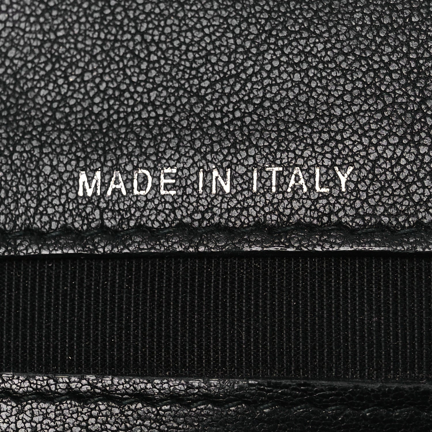 Grained Calfskin Quilted CC Box Pouch Black