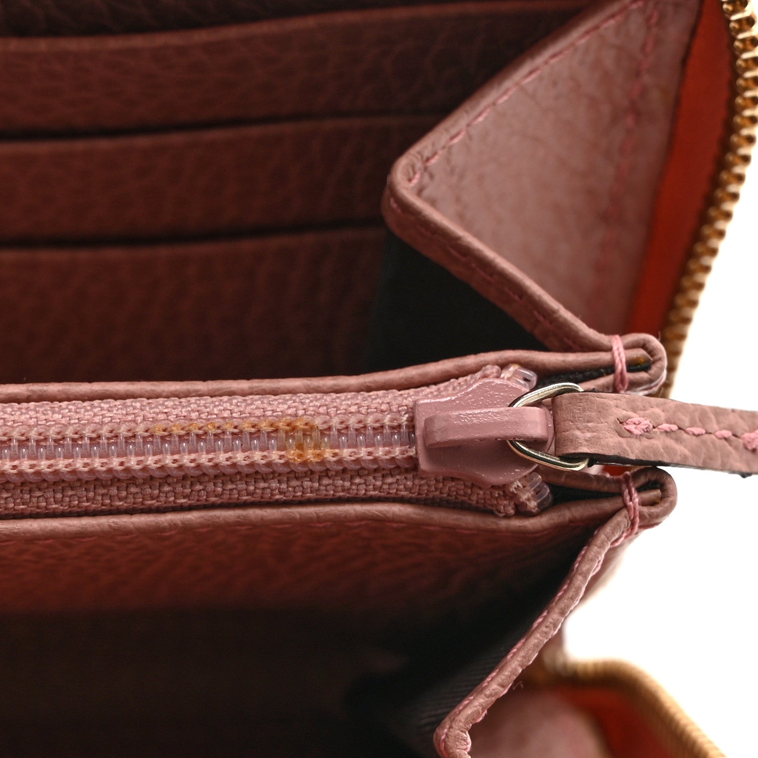 Dollar Calfskin GG Zip Around Wallet Soft Pink