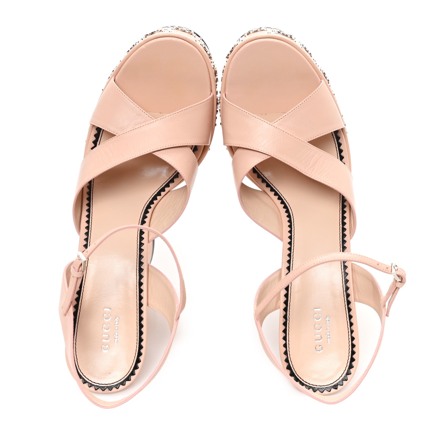 Malaga Kid Interlocking G Studs 155mm Platform Sandals 41 Perfect Pink