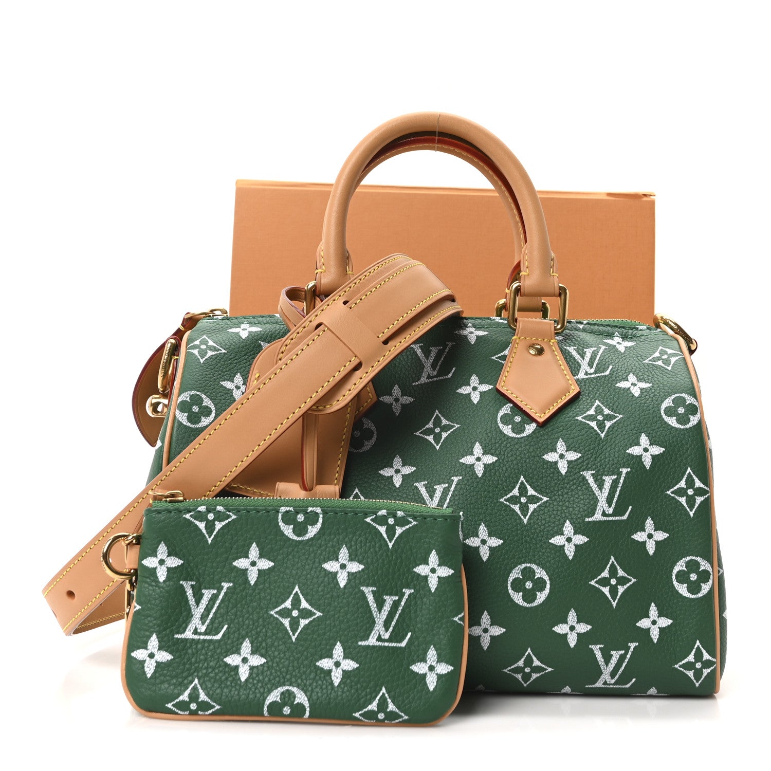 Calfskin Monogram Speedy P9 Bandouliere 25 Green