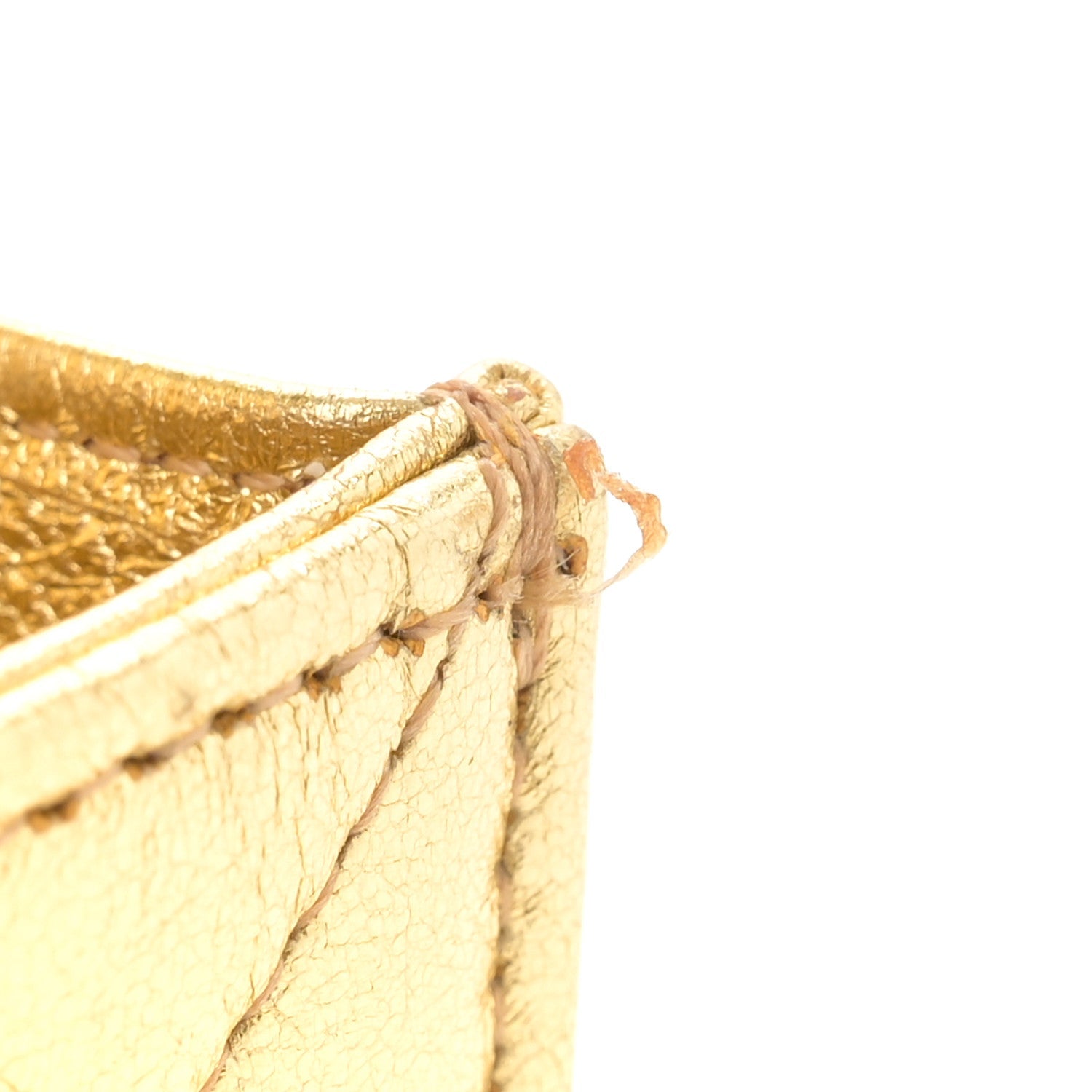 Metallic Lambskin Quilted Mini Flap Gold