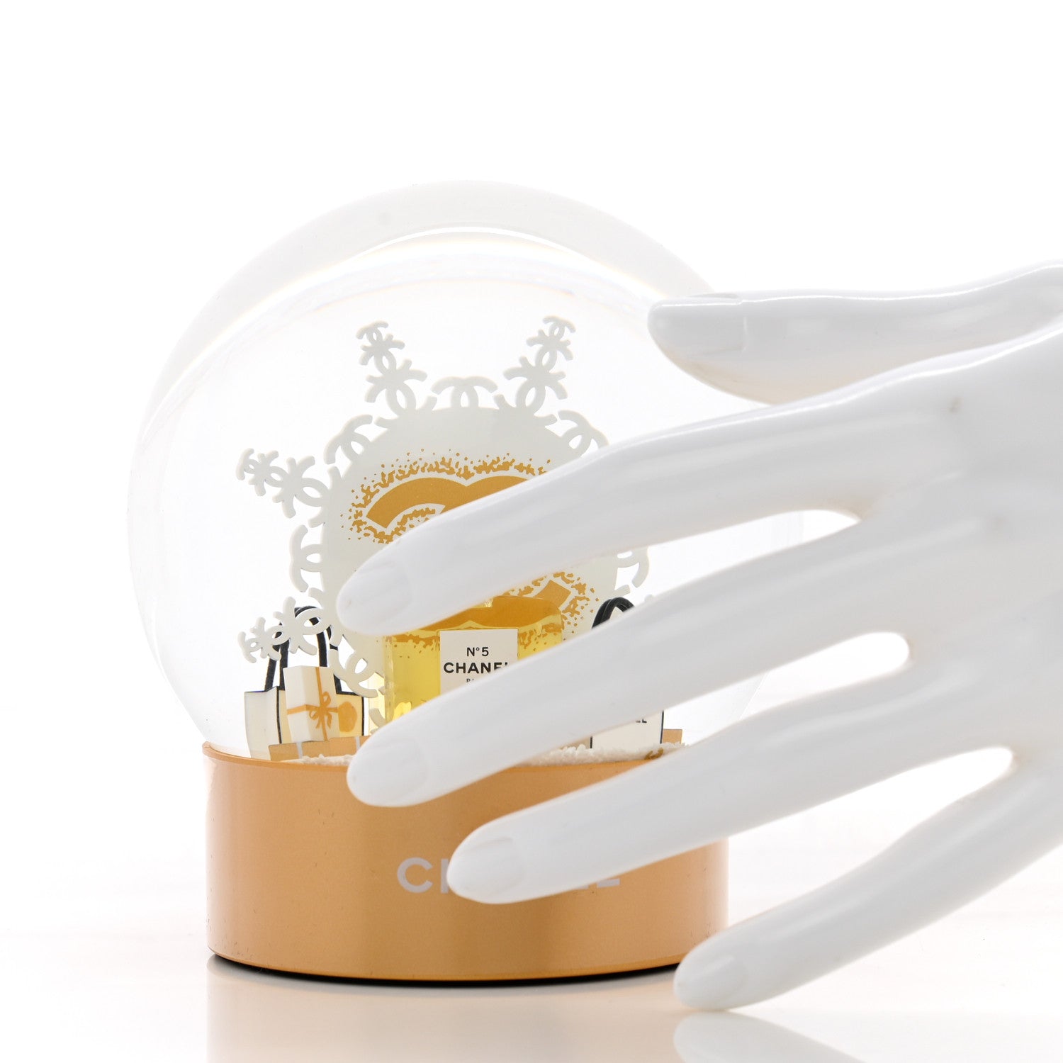 Glass N°5 Perfume Bottle Snow Globe