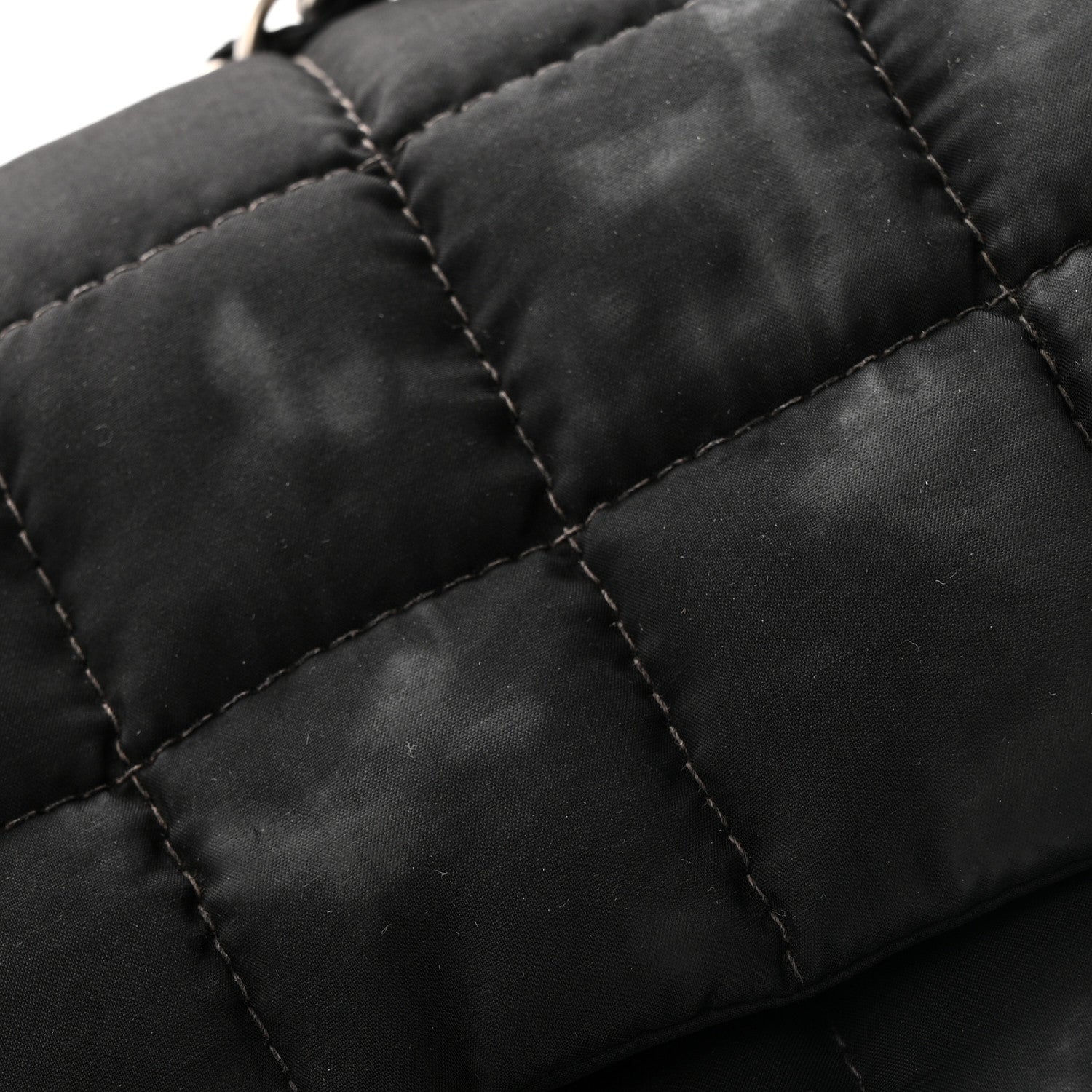 Nylon Square Quilted Flap Black