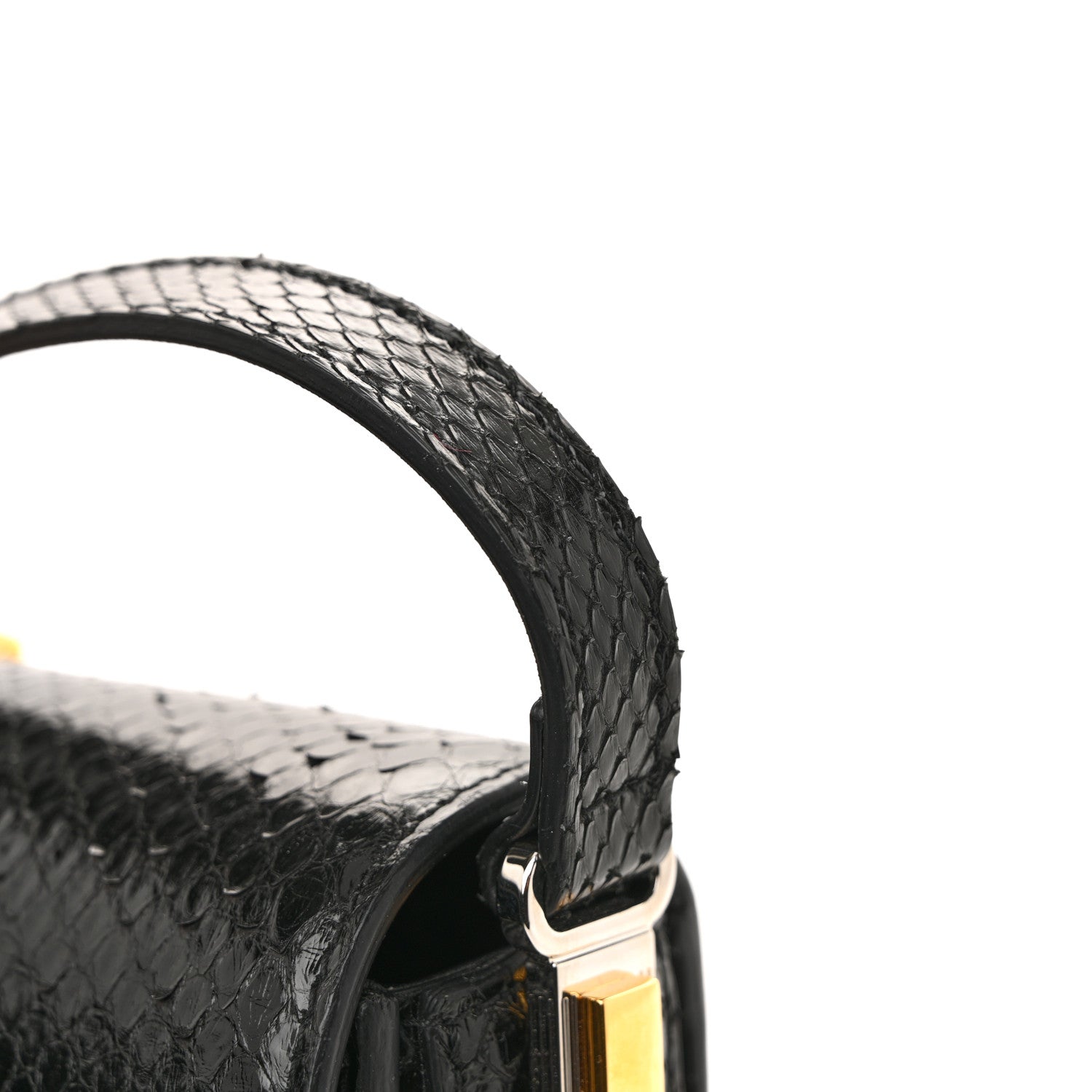 Snakeskin Mini Sylvie 1969 Messenger Bag Black