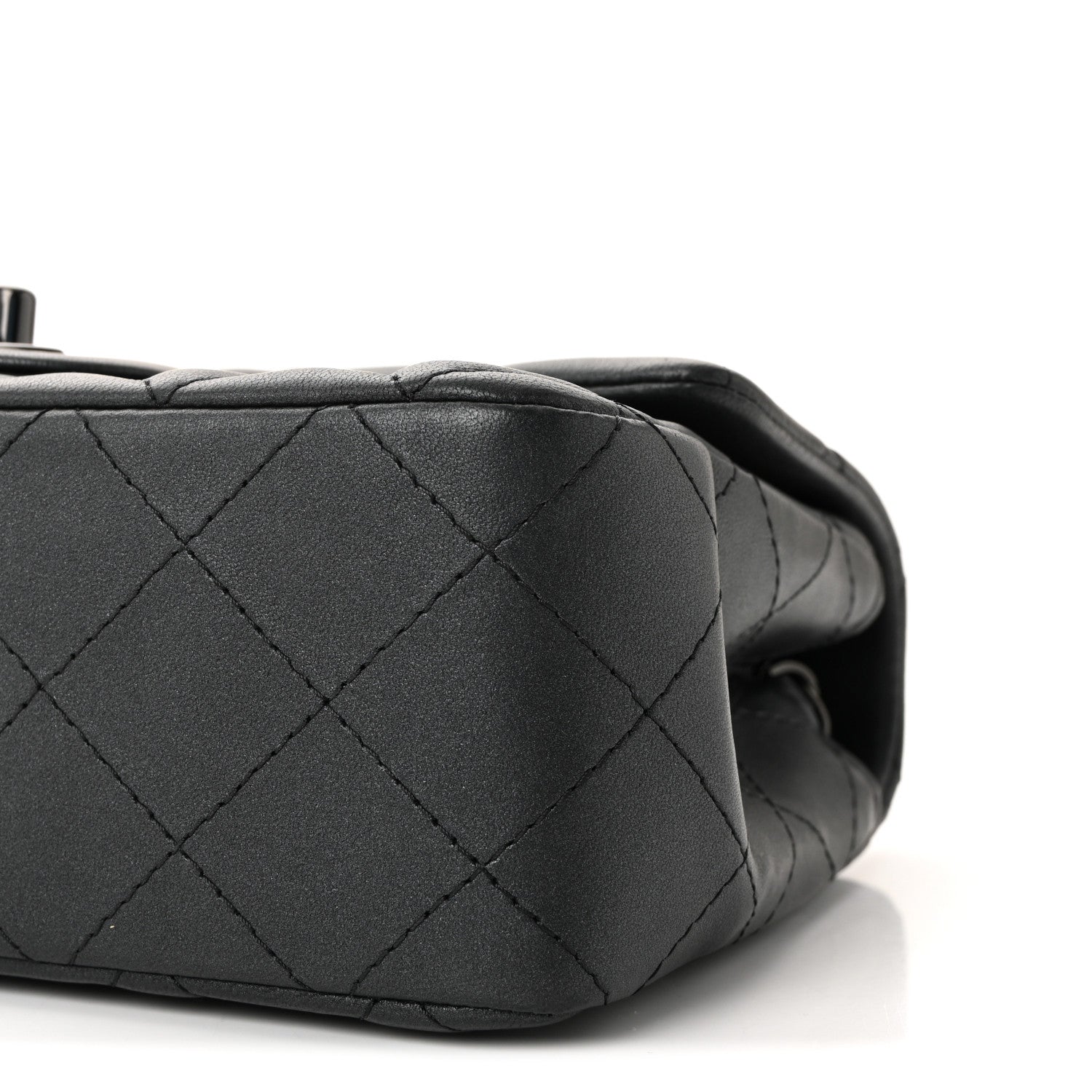 Lambskin Quilted Mini Rectangular Flap So Black