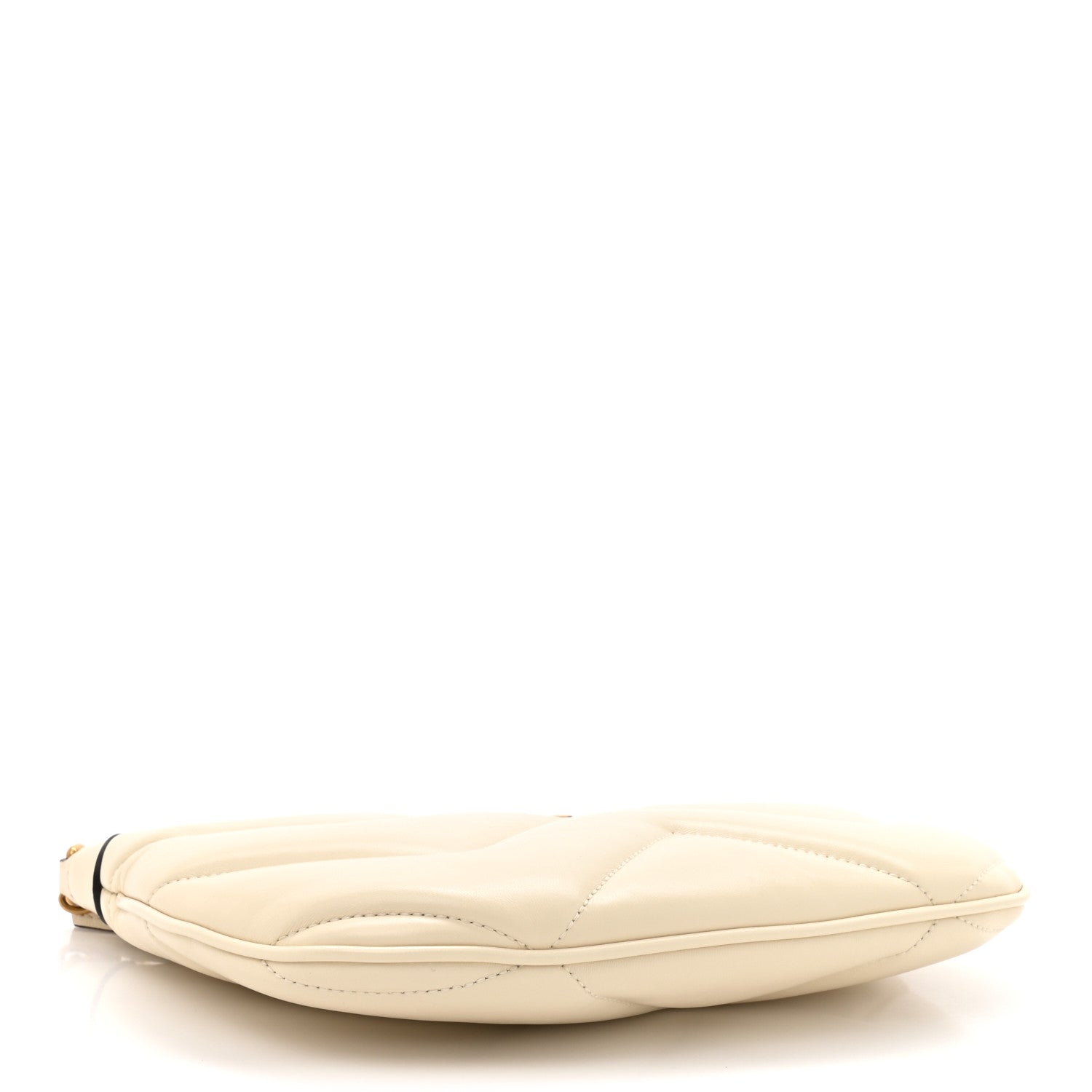 Calfskin Matelasse GG Marmont Half Moon Hobo White