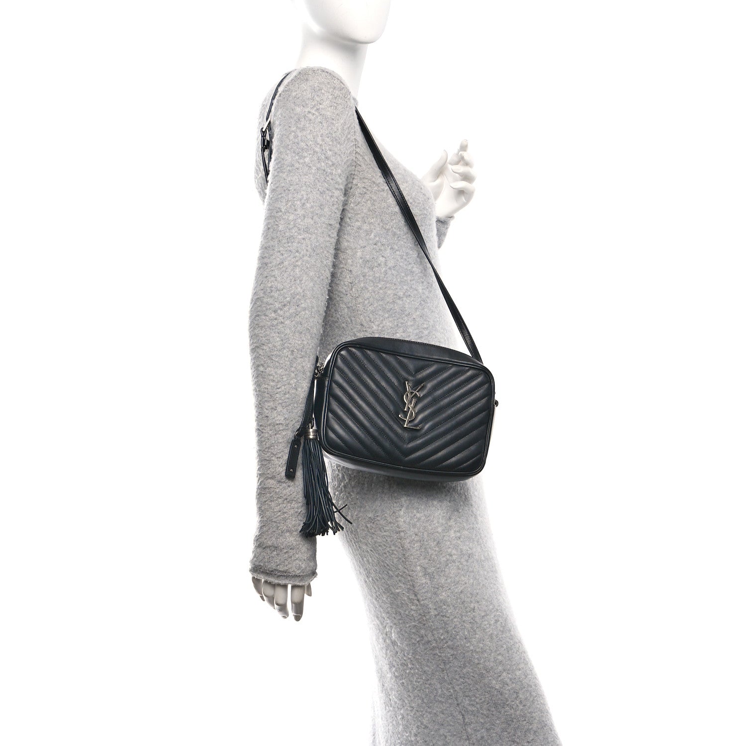 Calfskin Matelasse Monogram Lou Camera Bag Black