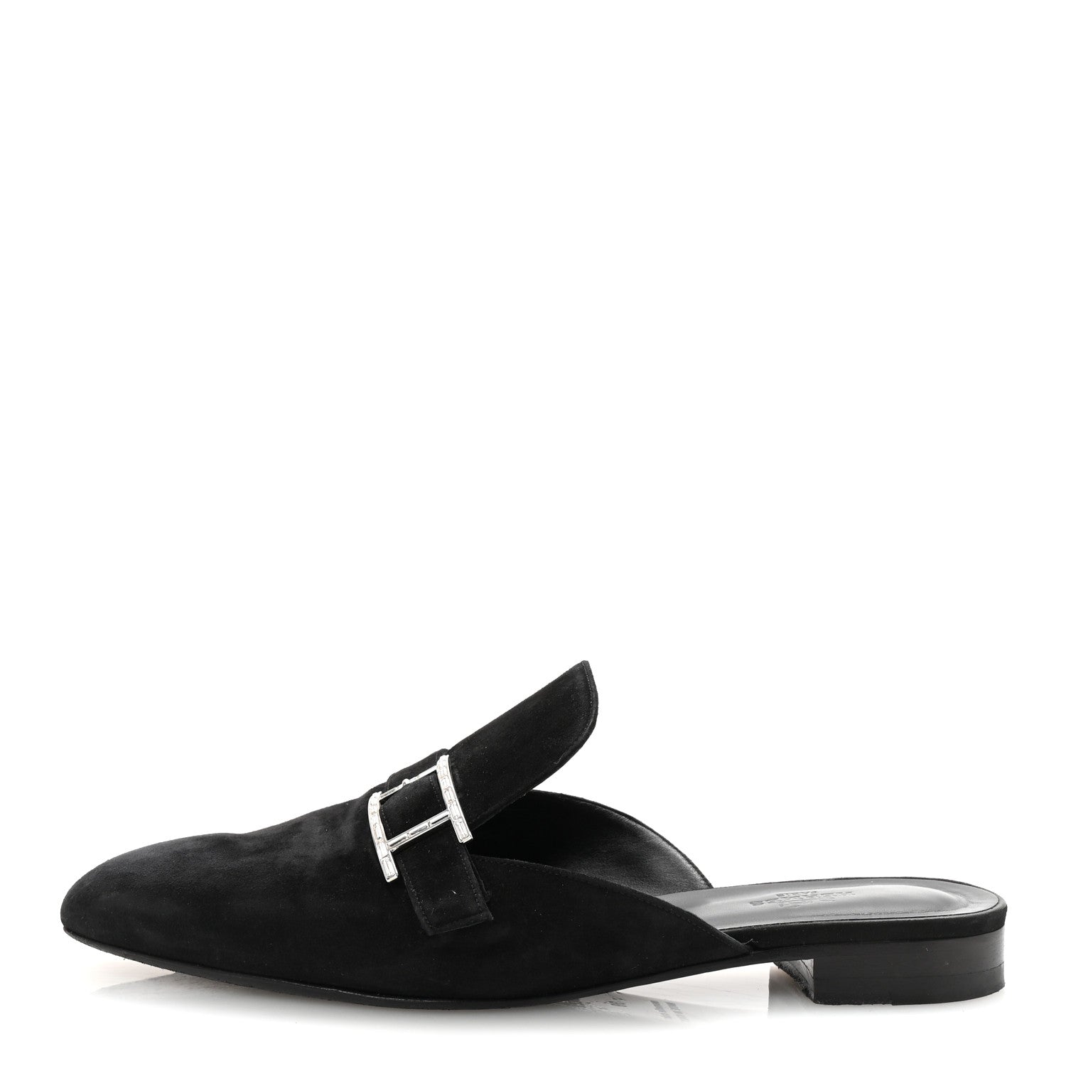 Velvet Goatskin Crystal Beauty Mules 39 Black