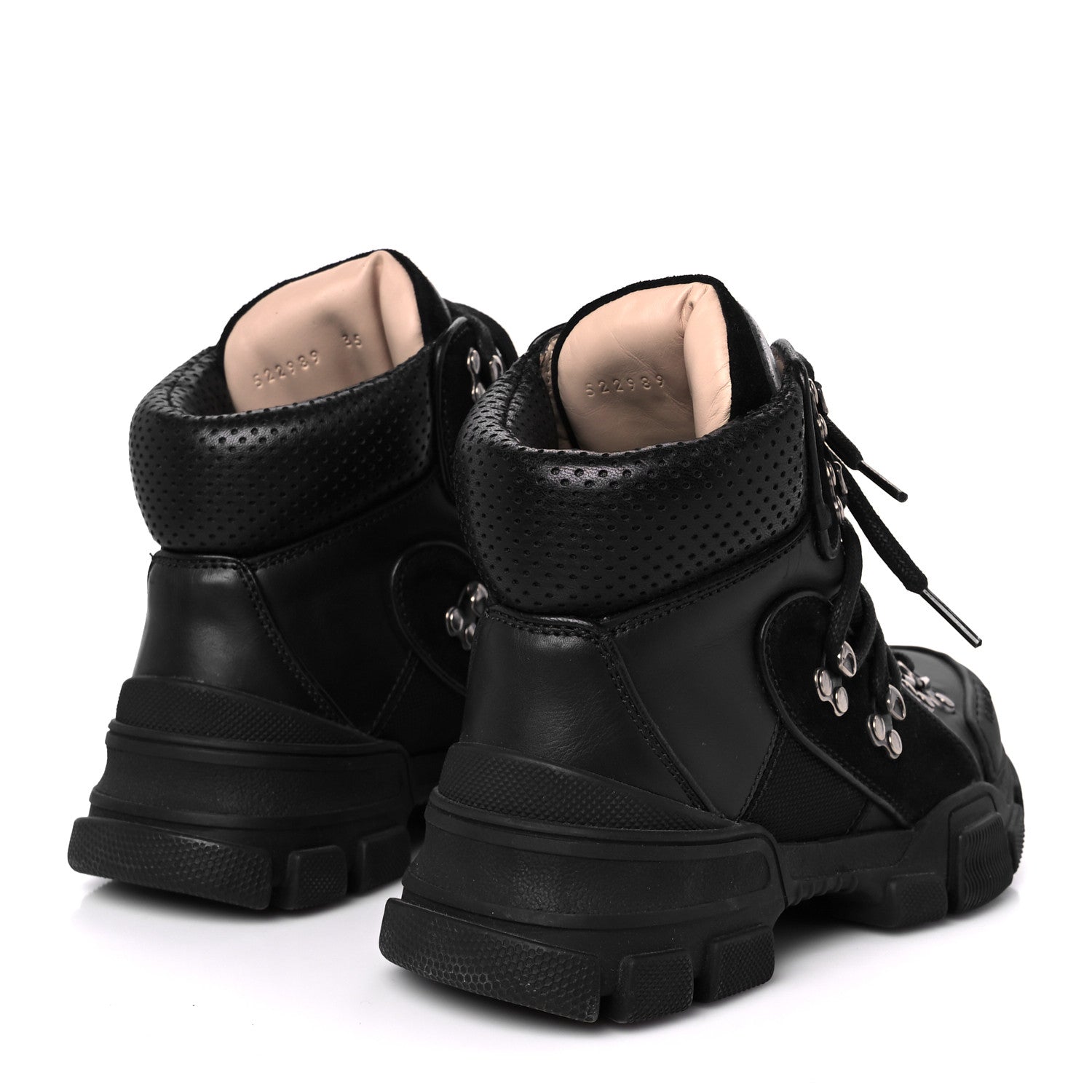 X SEGA Calfskin Suede Technical Canvas Womens Flashtrek High-Top Sneakers 35 Black