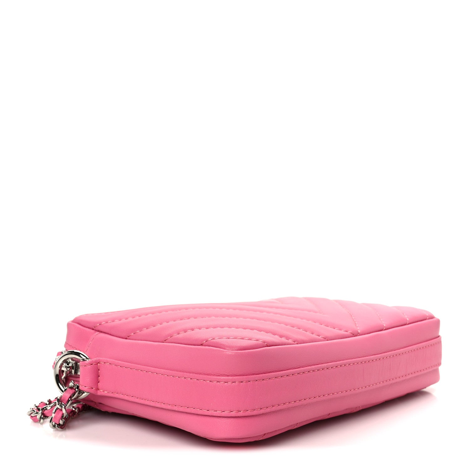 Lambskin Chevron Quilted Small Promenade Camera Case Pink