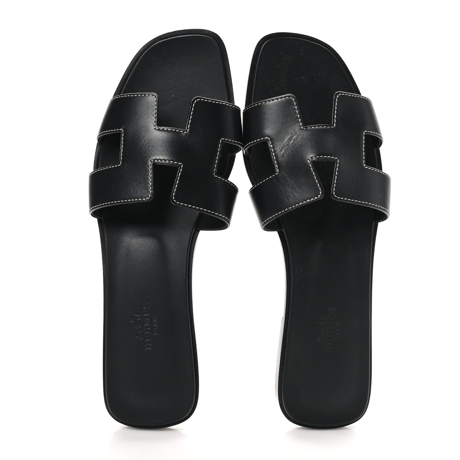 Box Calfskin Oran Sandals 39.5 Black