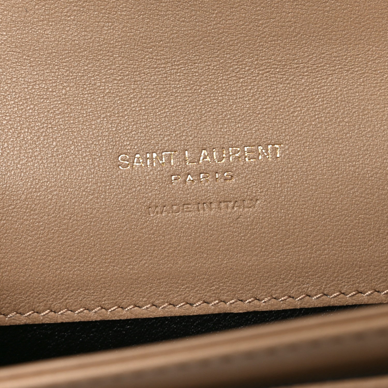Lambskin Carre Quilted Cassandre Compact Envelope Card Case Dark Toffee