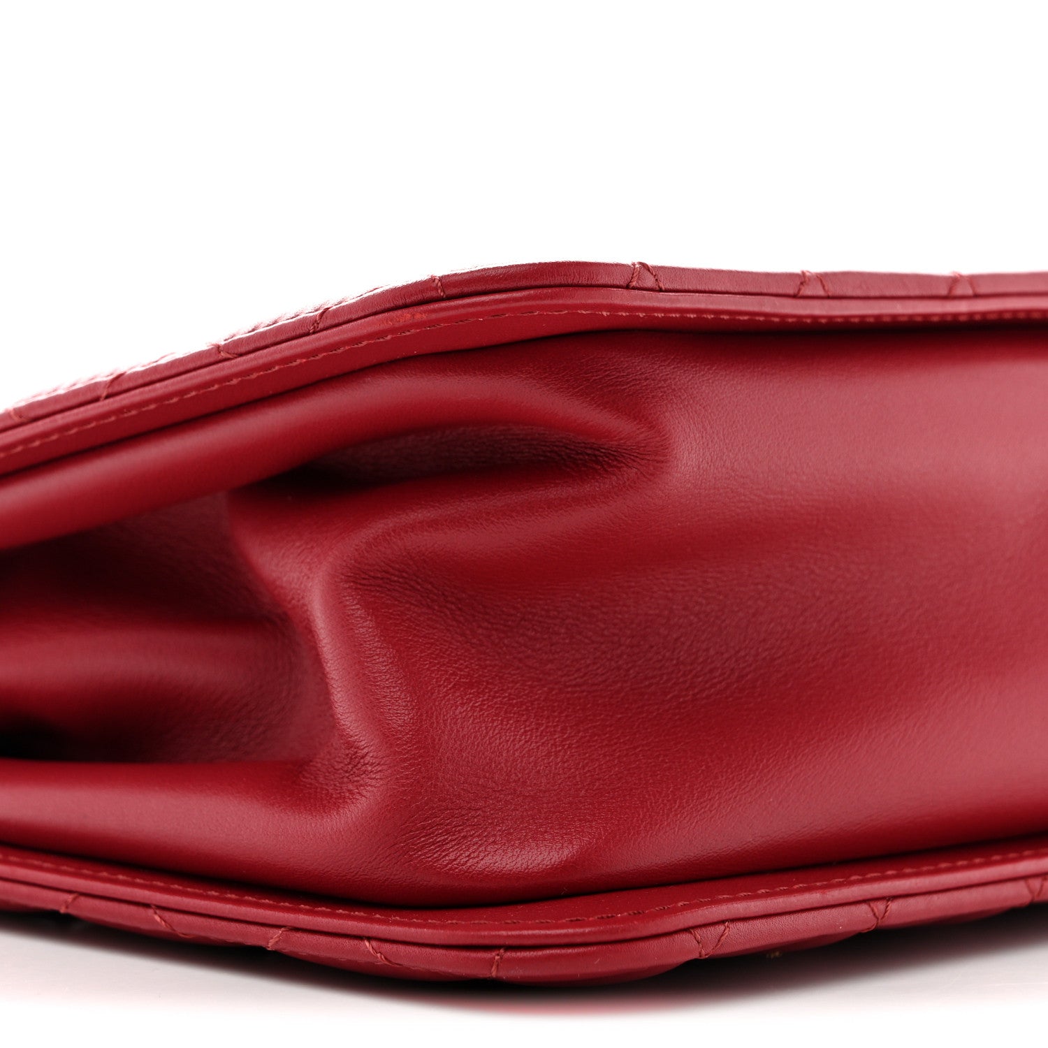 Calfskin Quilted CC Chain Accordion Tote Red