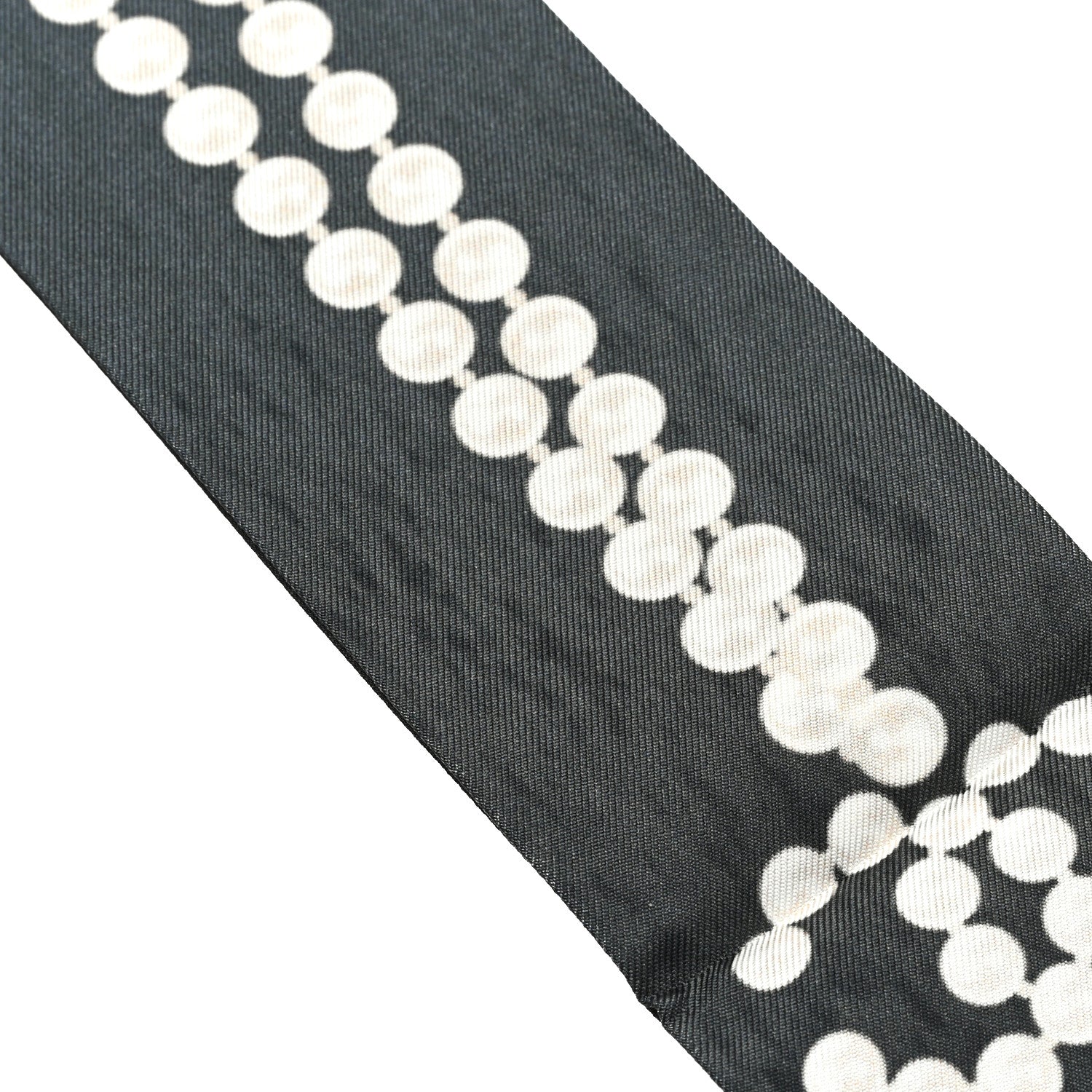 Silk Pearl CC Slim Bandeau Scarf Dark Gray Ecru Anthracite