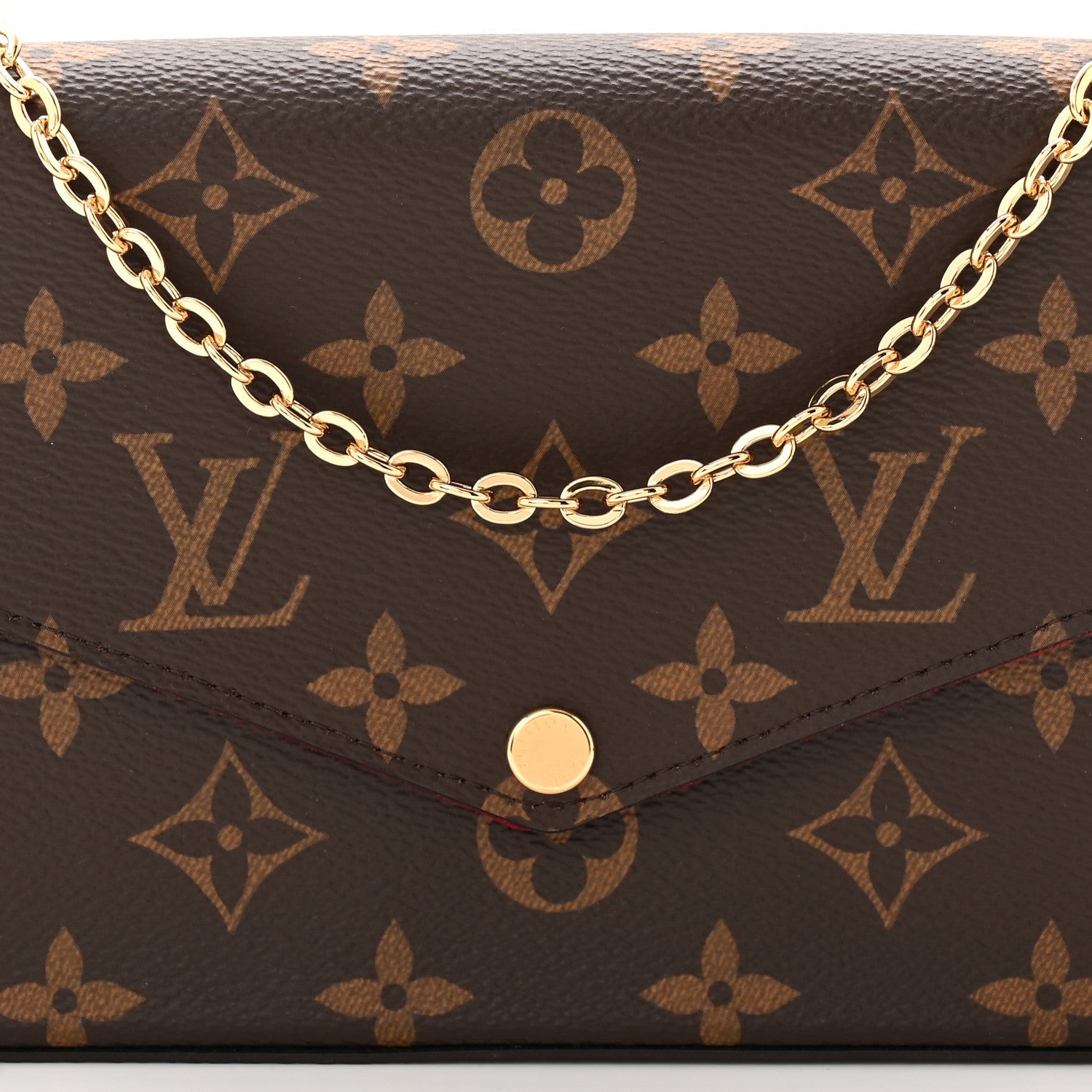 Monogram Pochette Felicie Chain Wallet Fuchsia