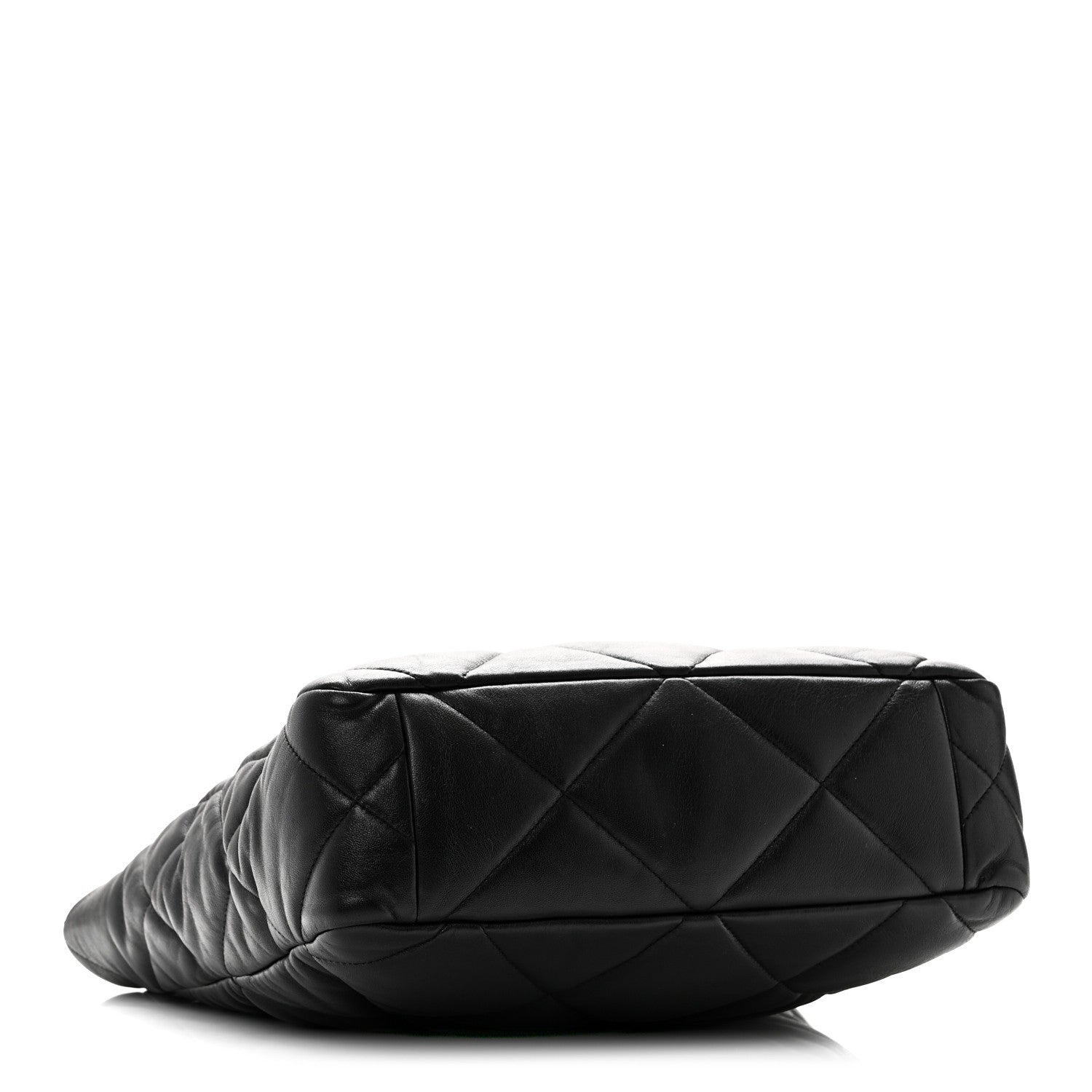 Lambskin Quilted Chanel 19 Shopping Bag Black
