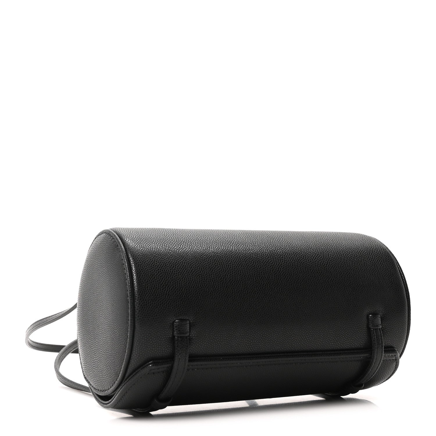 Shiny Caviar Preppy Coco Small Bowling Bag Black