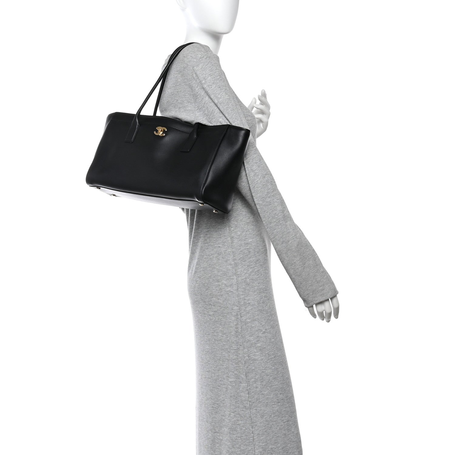 Calfskin Archetype Small Shopping Tote Black