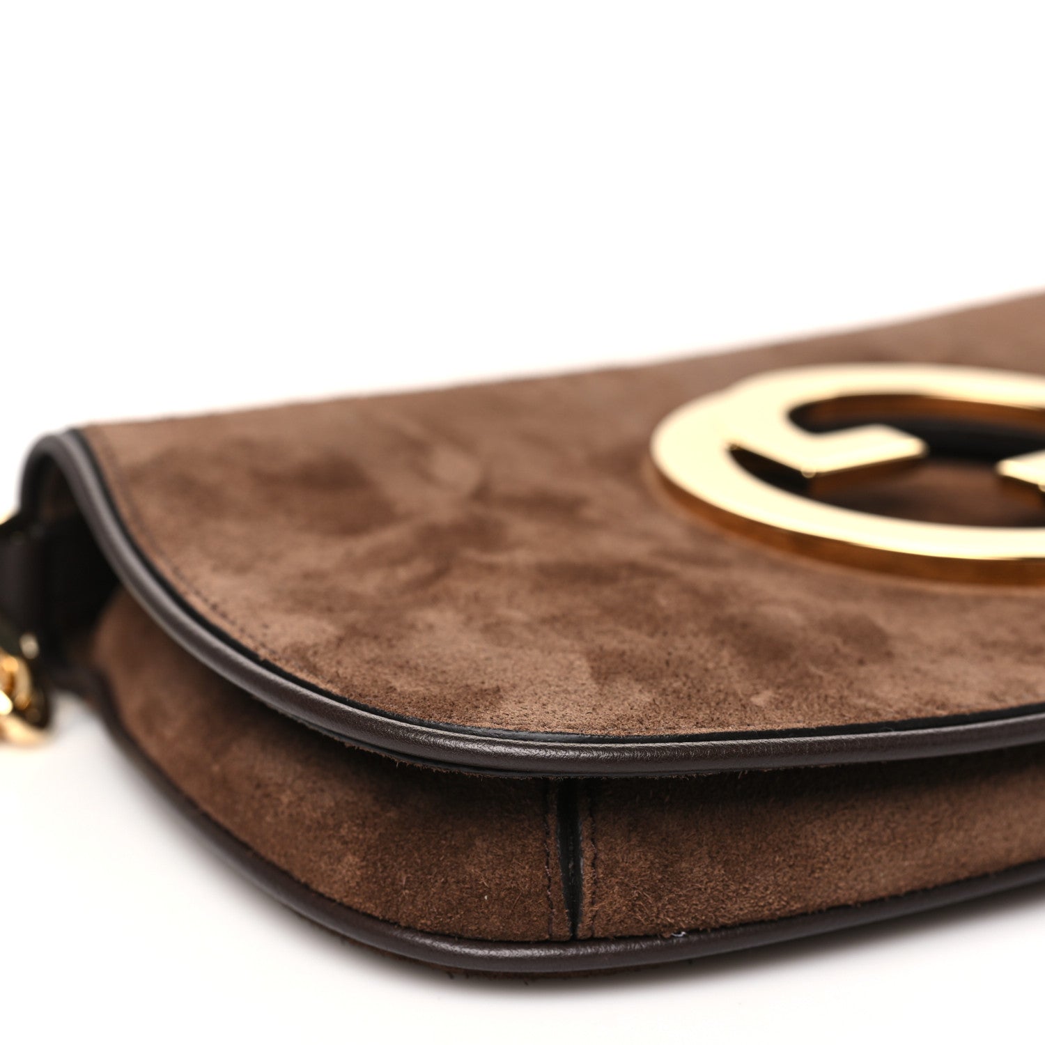 Suede Talco New Roxy Calfskin Blondie Chain Shoulder Flap Bag River Brown
