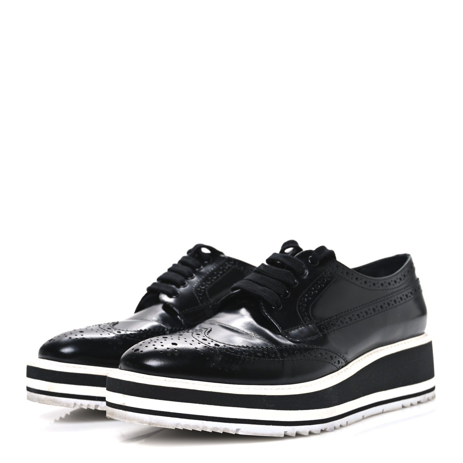 Spazzolato Lace Up Loafers 38.5 Black