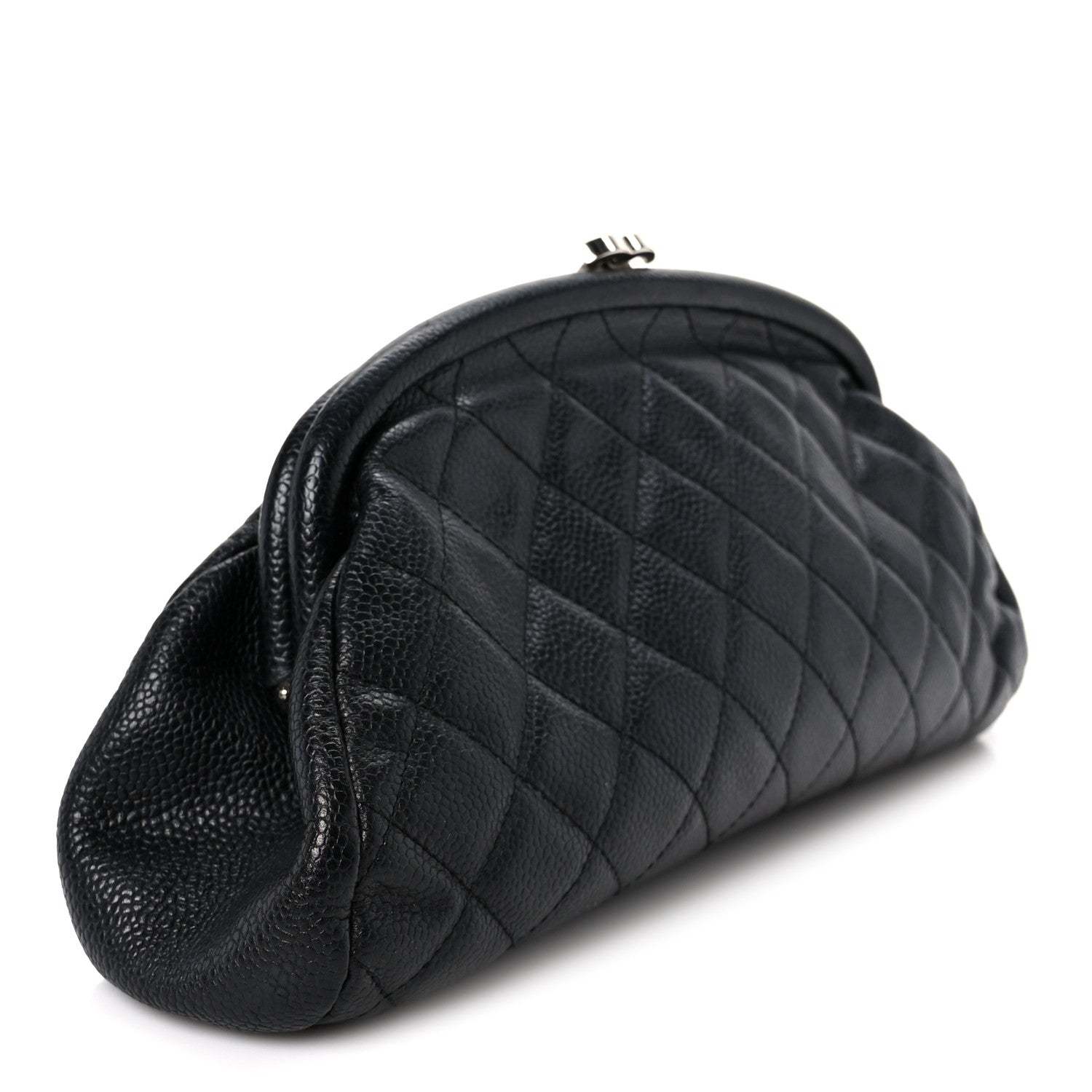 Caviar Quilted Timeless Clutch Black
