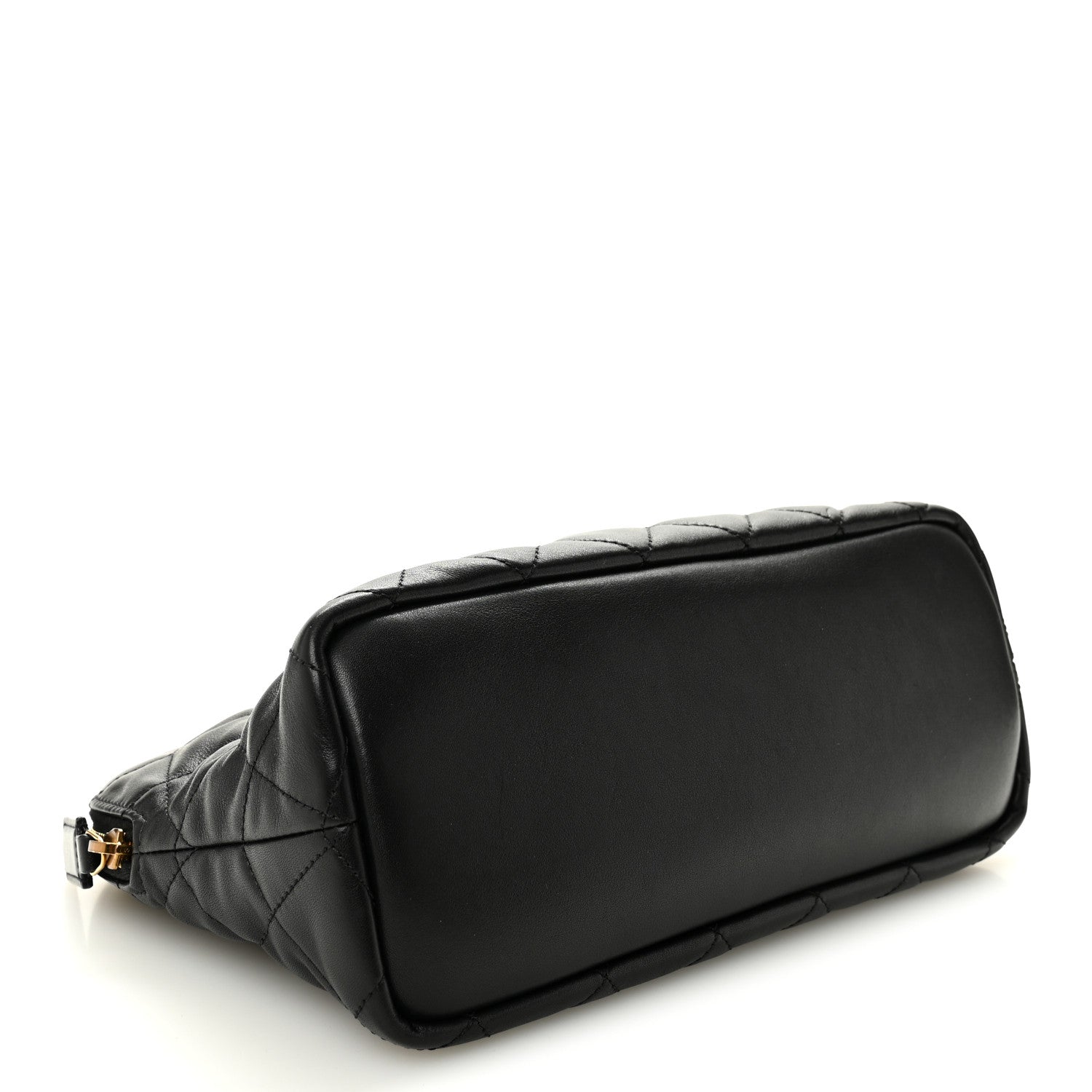Calfskin Quilted Embroidered Cassandre Large Cosmetic Pouch Black