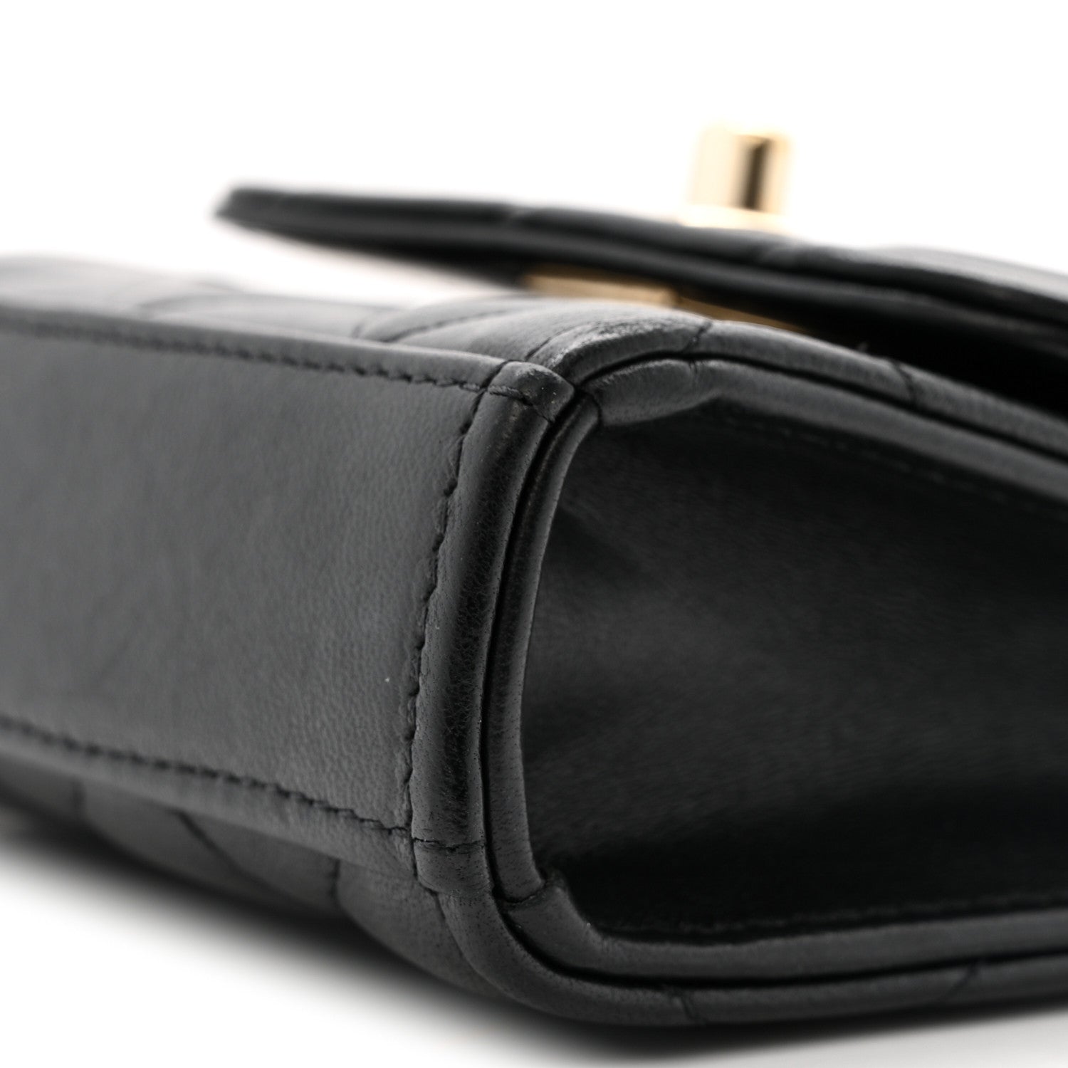 Lambskin Quilted Mini Trendy CC Clutch With Chain Black
