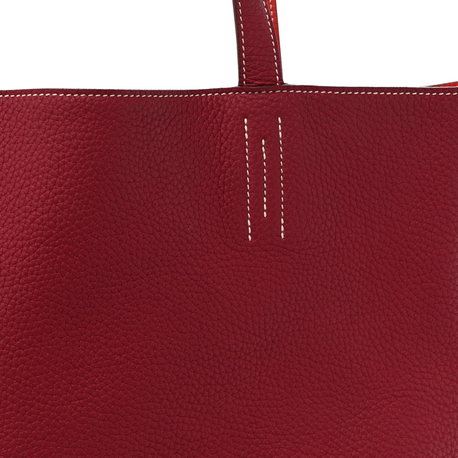 Taurillon Clemence Double Sens 36 Reversible Tote Rubis Bougainvillea