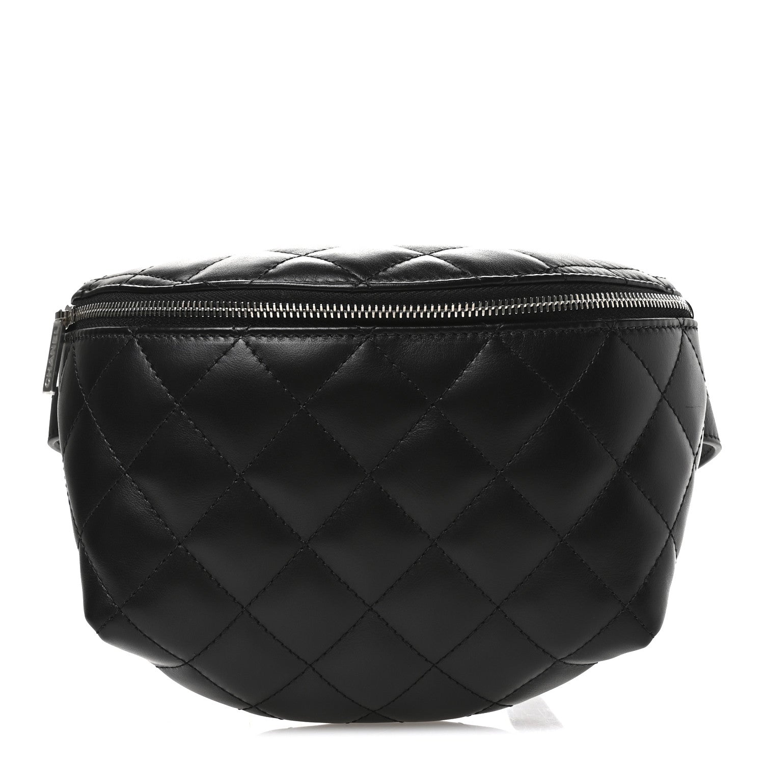 Calfskin Quilted Waist Belt Bag Black
