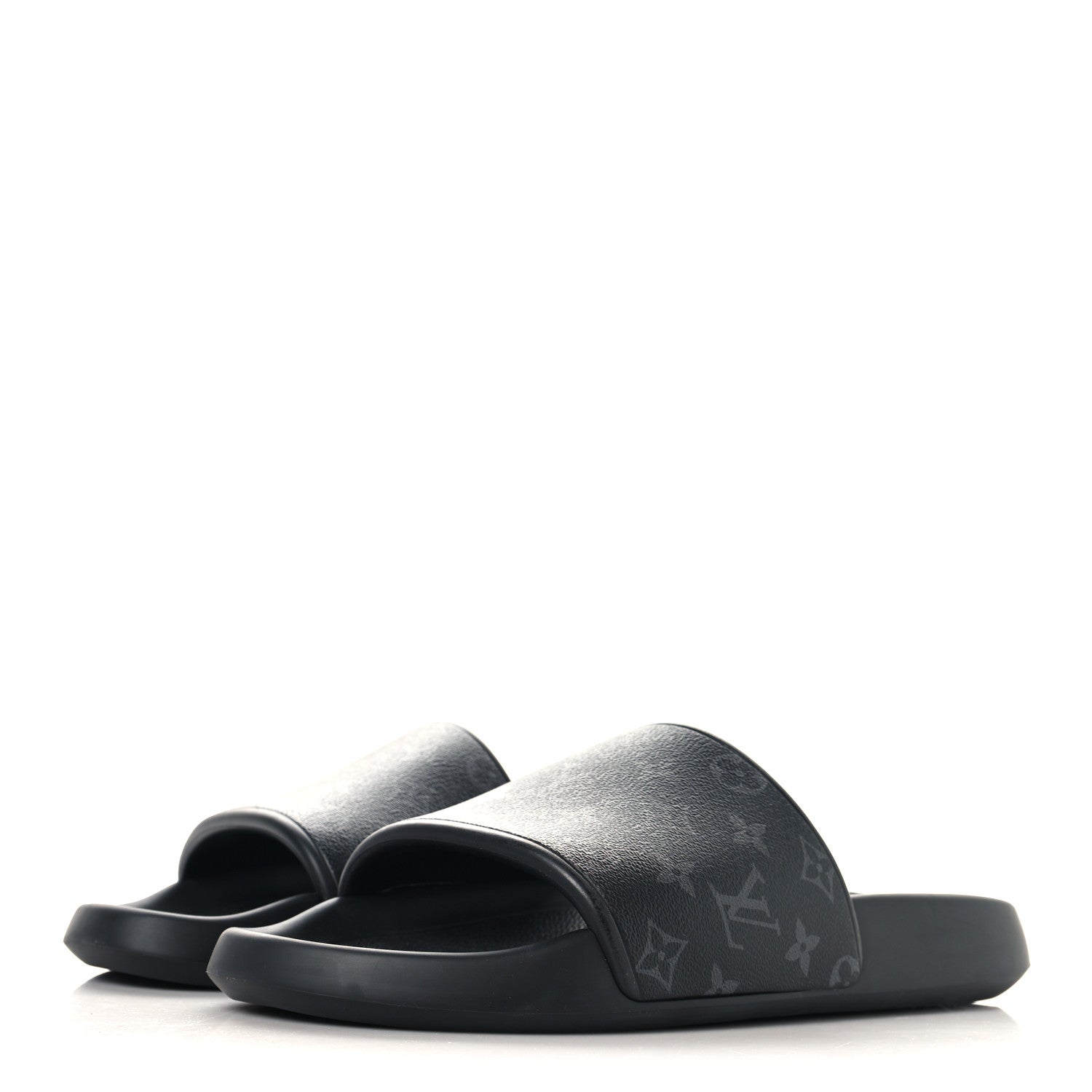Rubber Monogram Eclipse Mens Waterfront Mules 12 Black