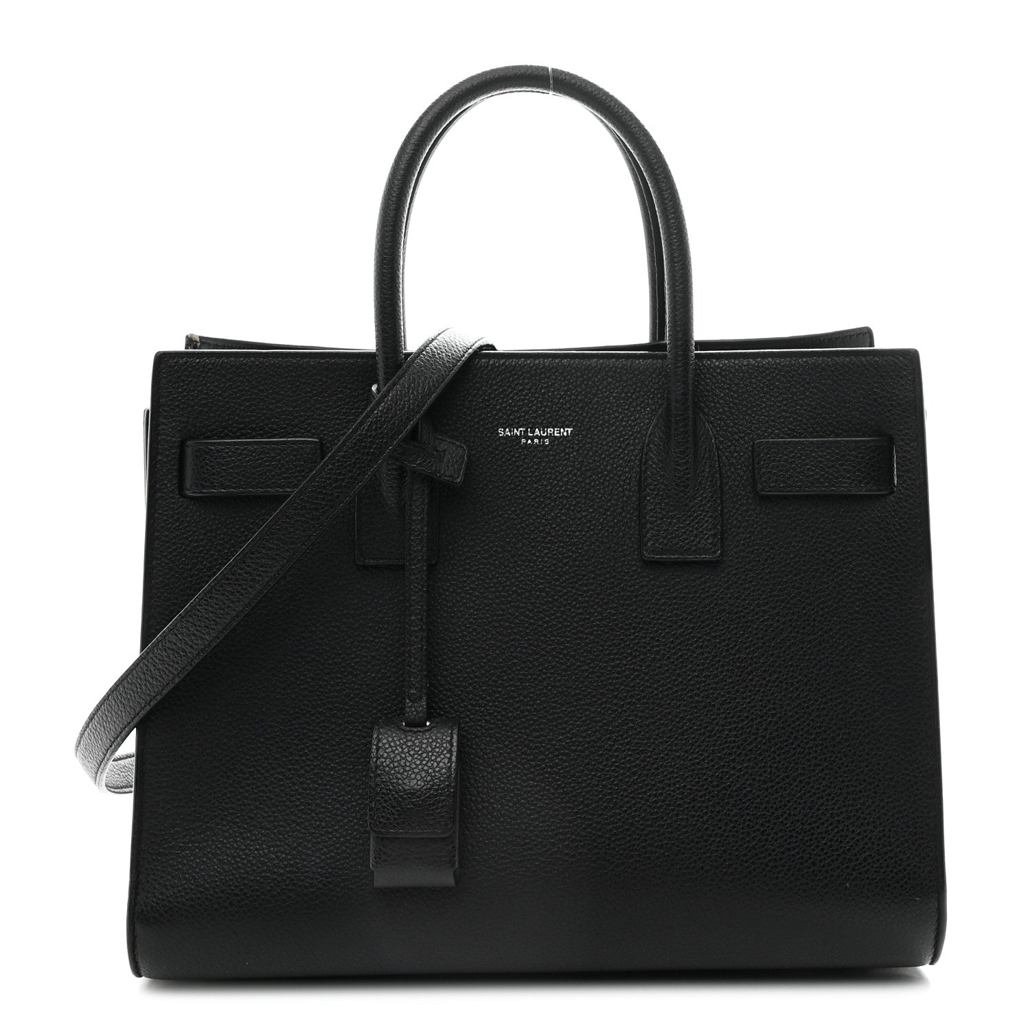 Grained Calfskin Baby Sac De Jour Black