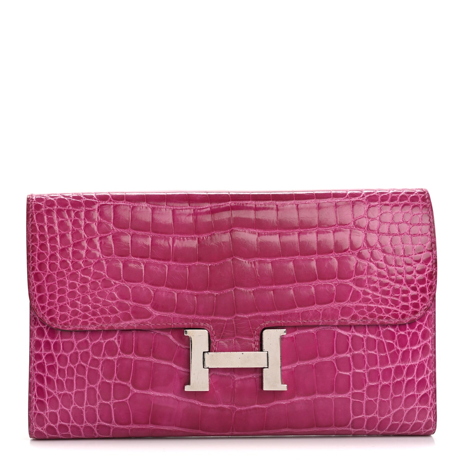 Shiny Alligator Constance Long Wallet Rose Scheherazade