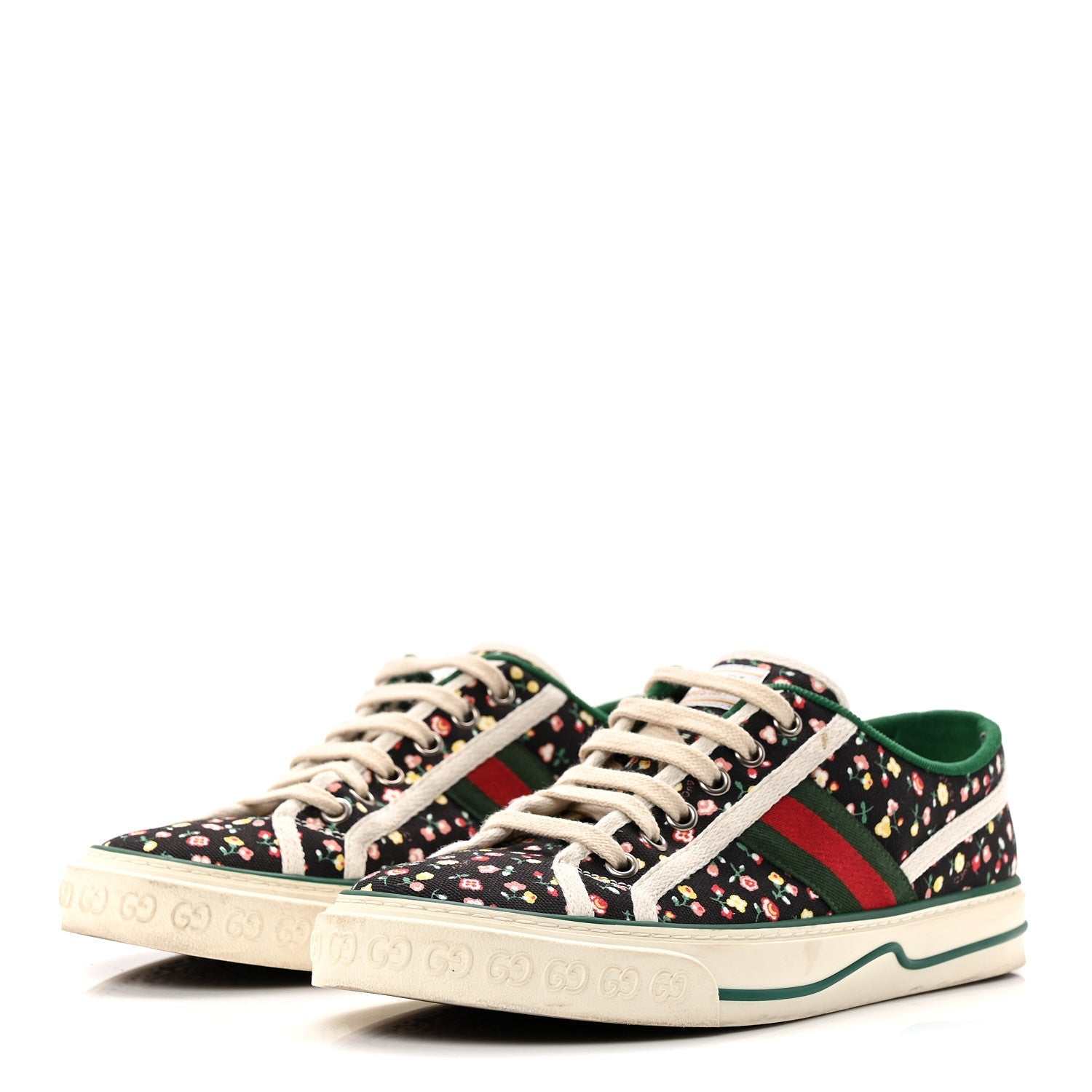 X LIBERTY OF LONDON Canvas Web Holly Print Womens 1977 Tennis Sneakers 38.5 Black Peach Mystic White