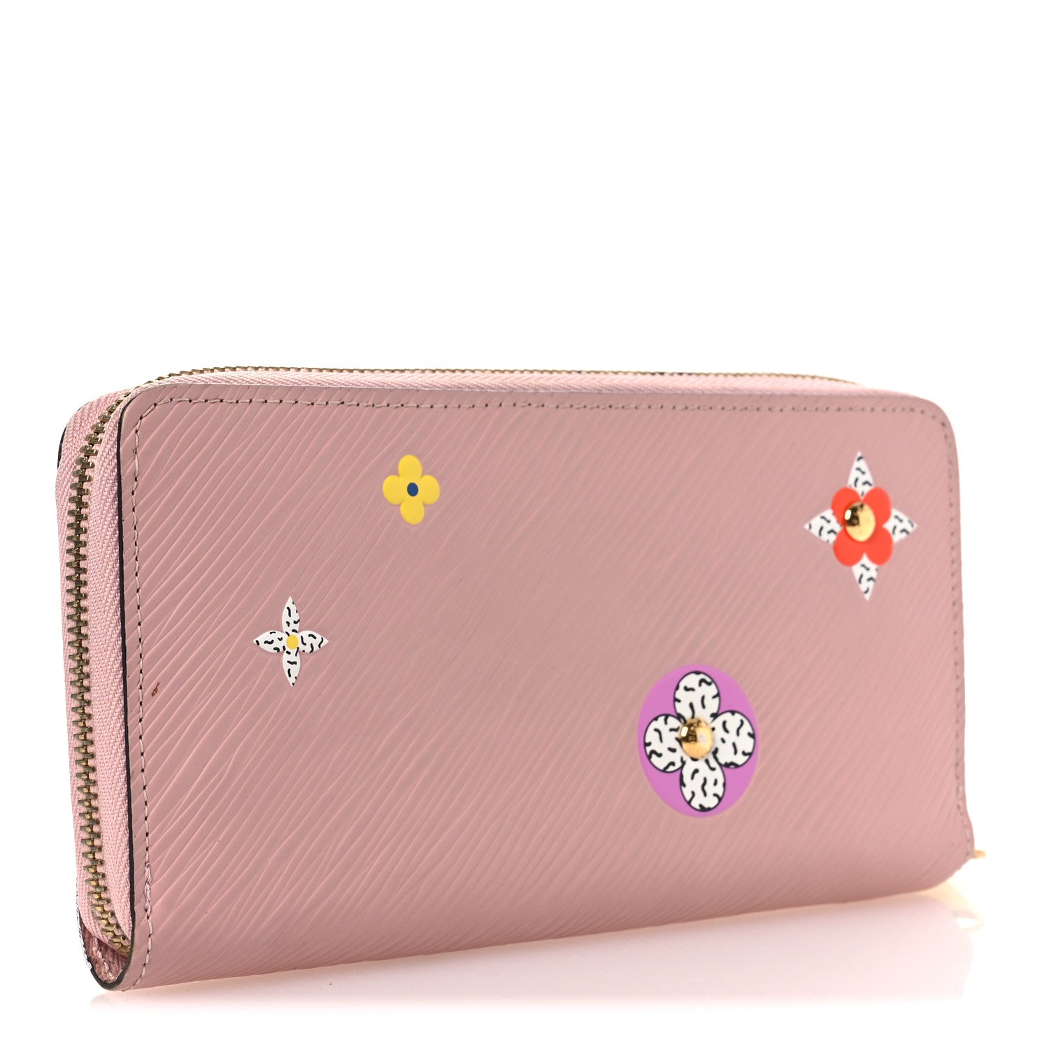 Epi Blooming Flowers Zippy Wallet Rose Ballerine