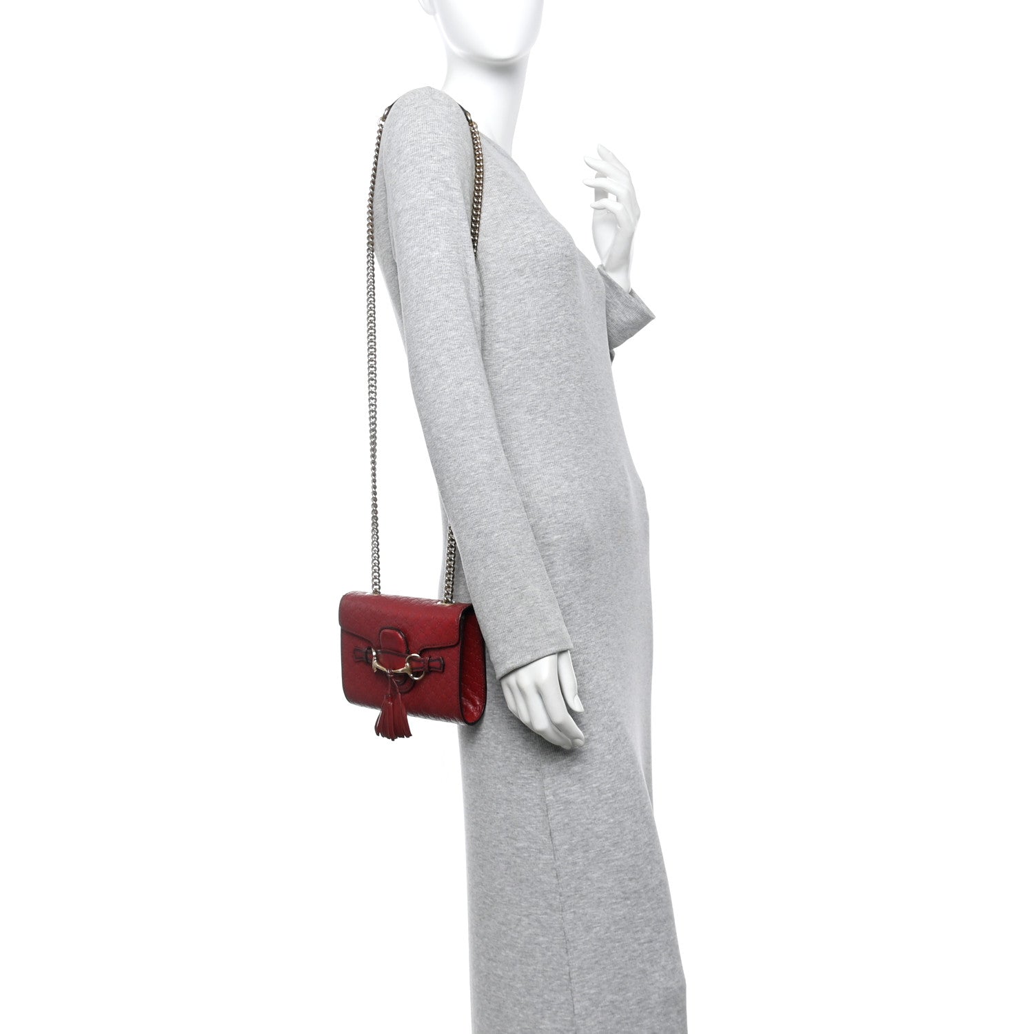 Soft Microguccissima Mini Emily Chain Shoulder Bag Rosso