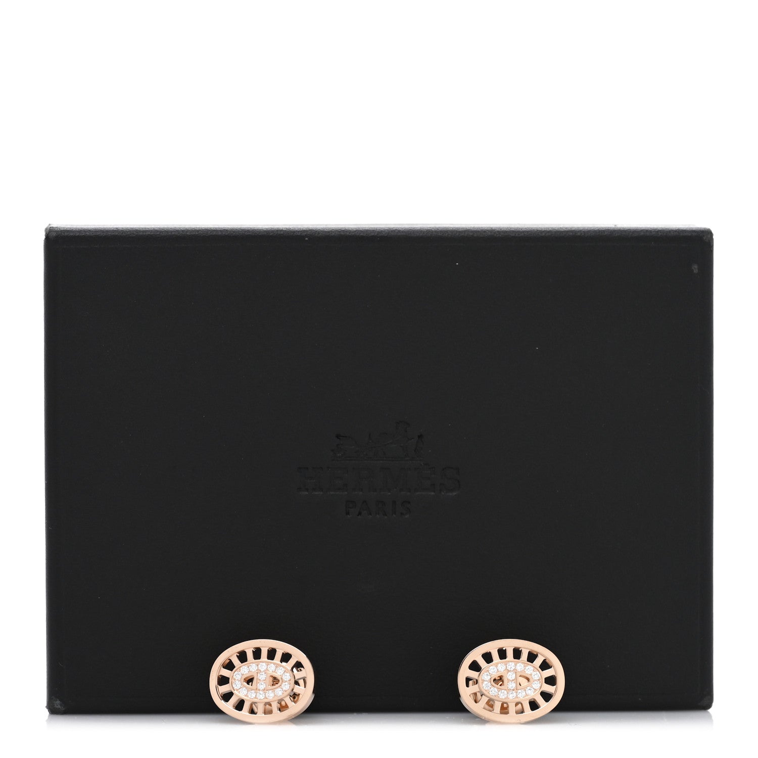 18K Rose Gold Diamond Chaine d'Ancre Divine Stud Earrings