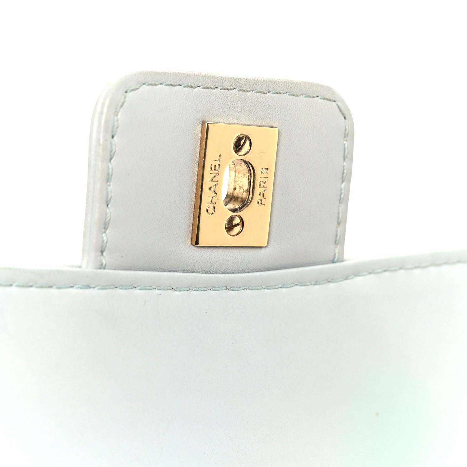 Calfskin Quilted Wild Stitch Large Flap Light Blue