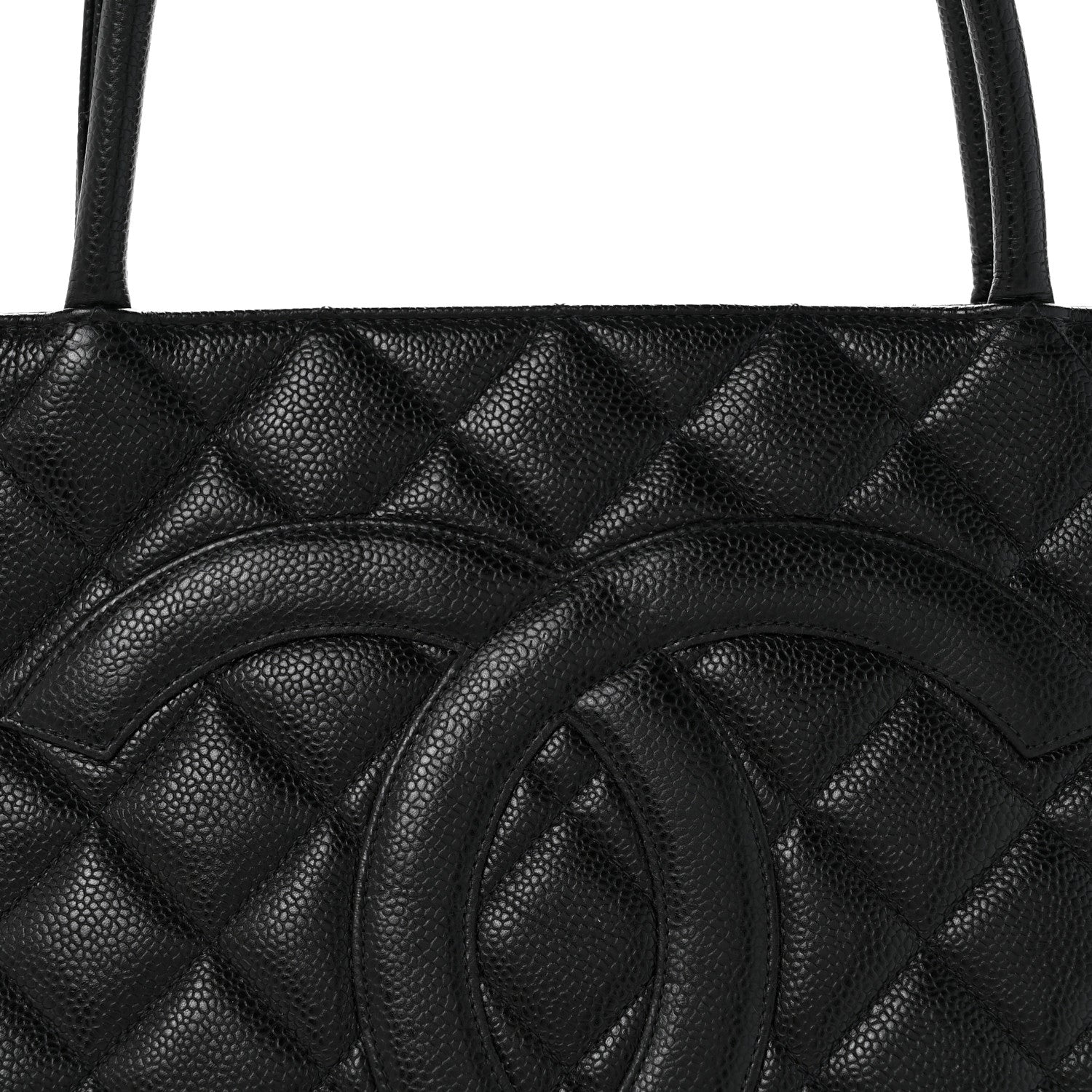 Caviar Quilted Medallion Tote Black