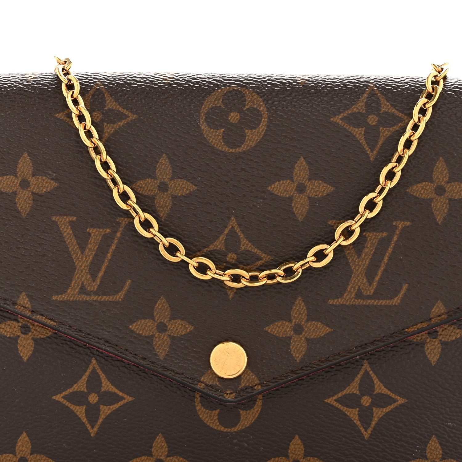 Monogram Pochette Felicie Chain Wallet Fuchsia