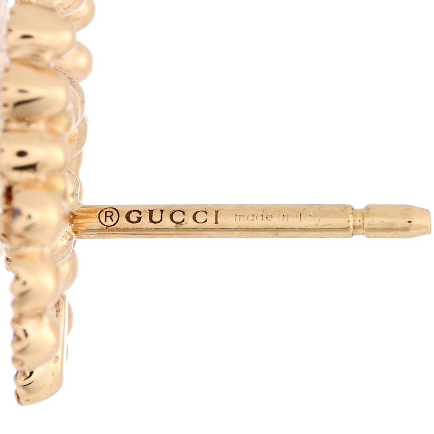 18K Yellow Gold Diamond Running G Earrings