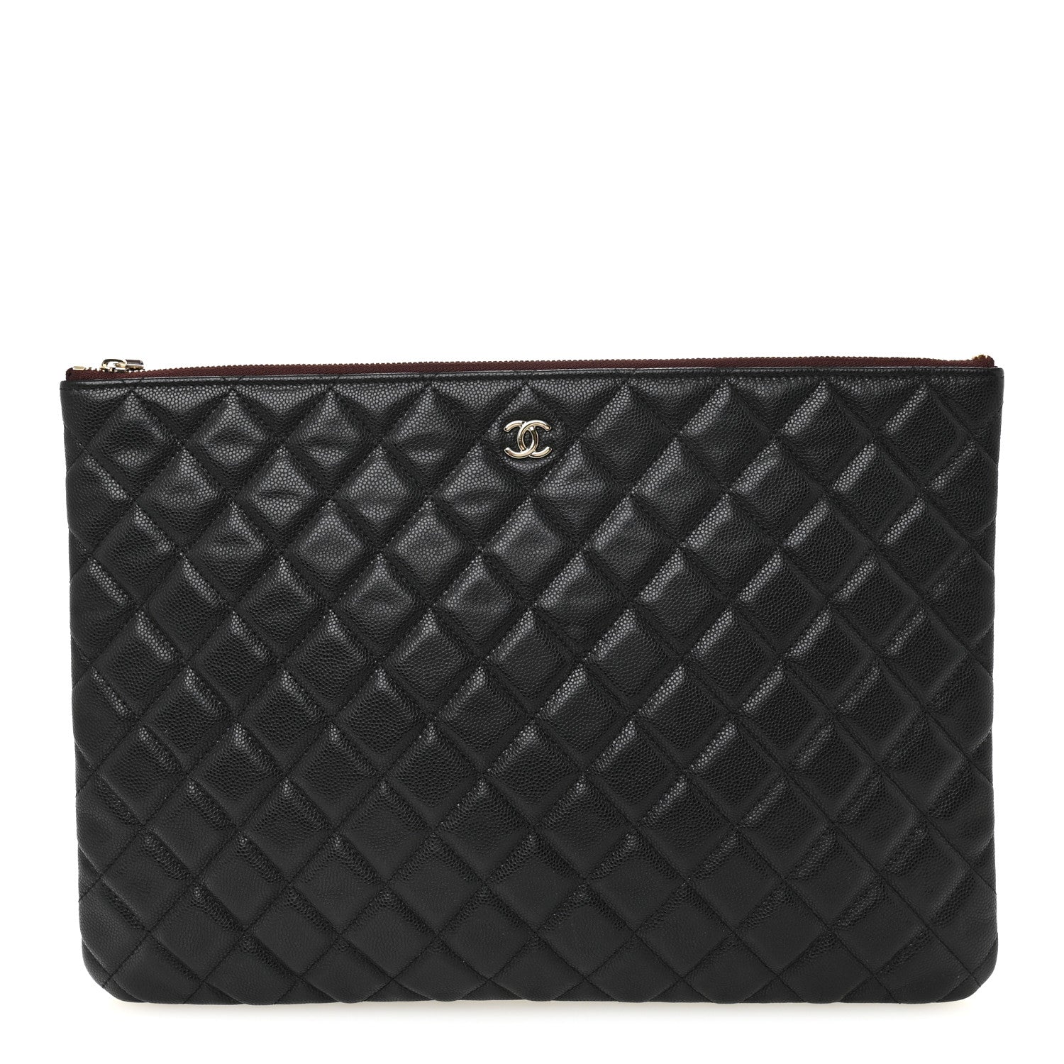 Caviar Quilted Large Cosmetic Case Black